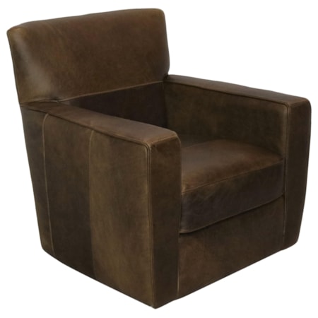 Italian Leather Swivel Chair
