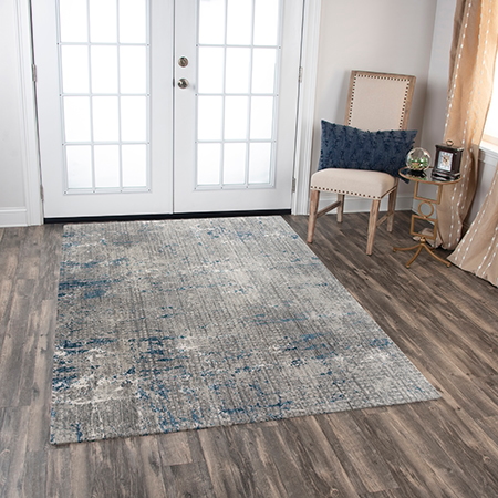 GRAY BLUE 8X10 RUG