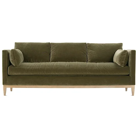 Contemporary Sofa with Wood Base