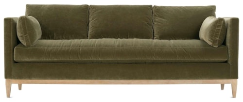 Contemporary Sofa with Wood Base