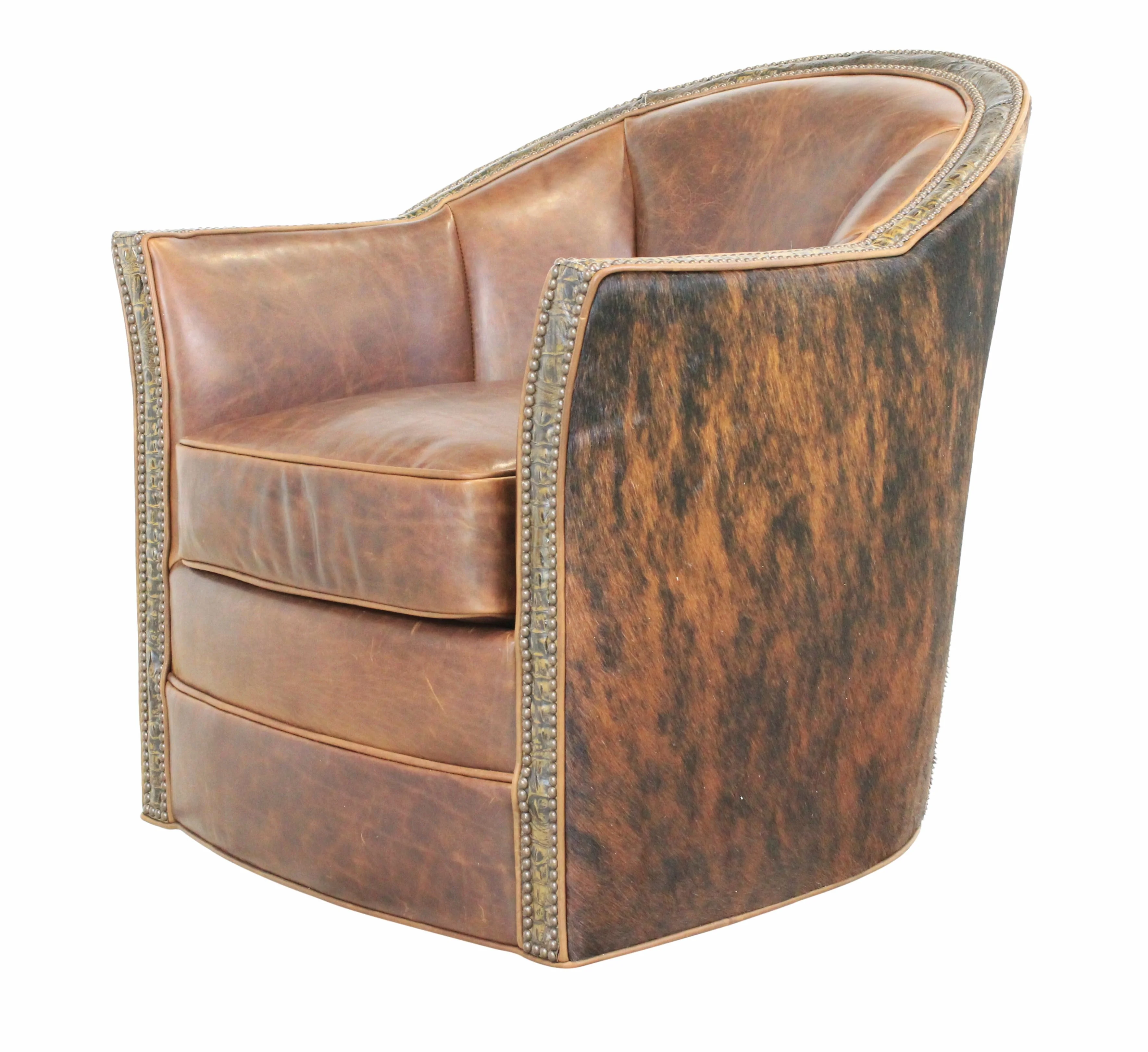 Harrison Custom Leather Chair Swivel Chair | Sprintz Furniture | Uph ...