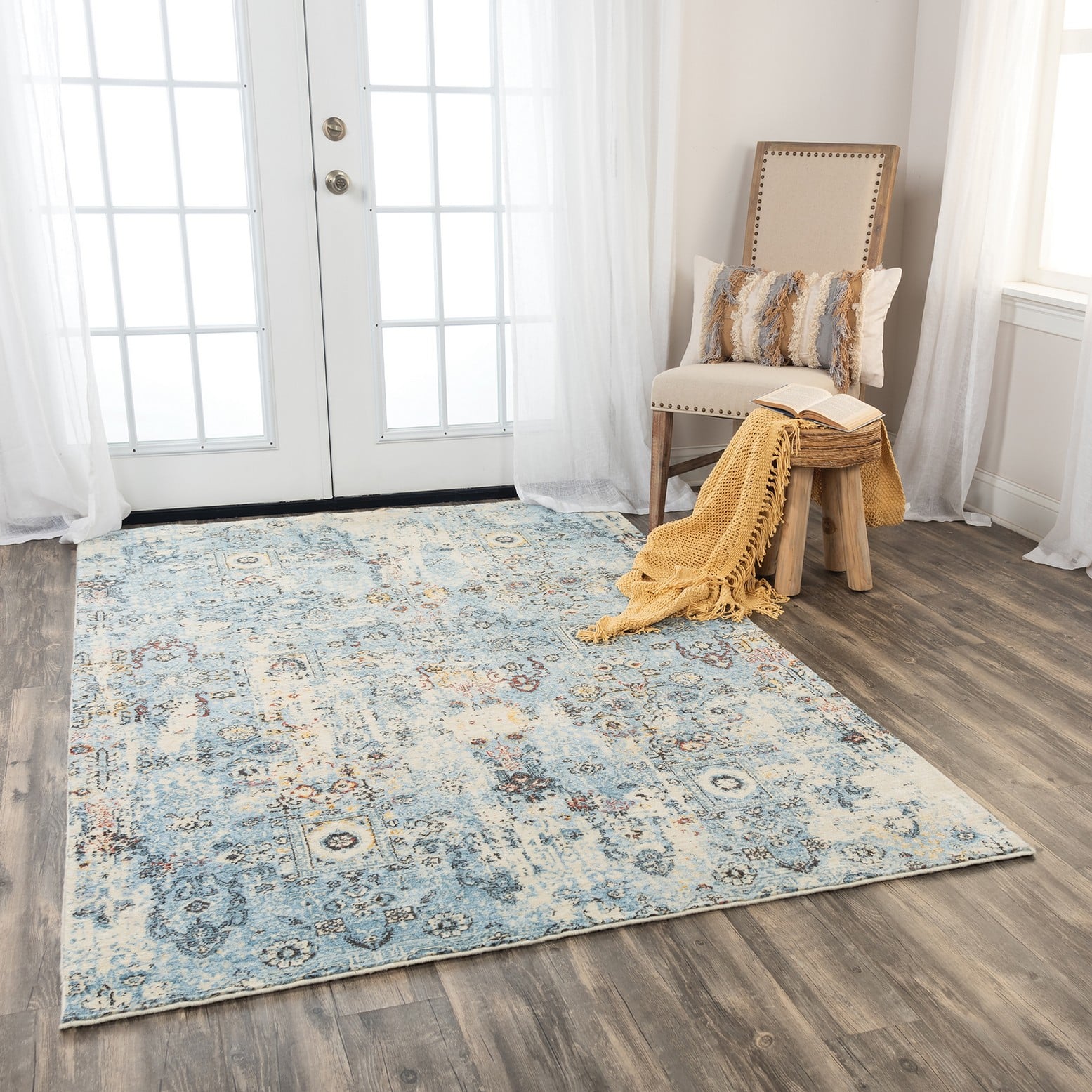 Blue Beige 9 x 12 Rug