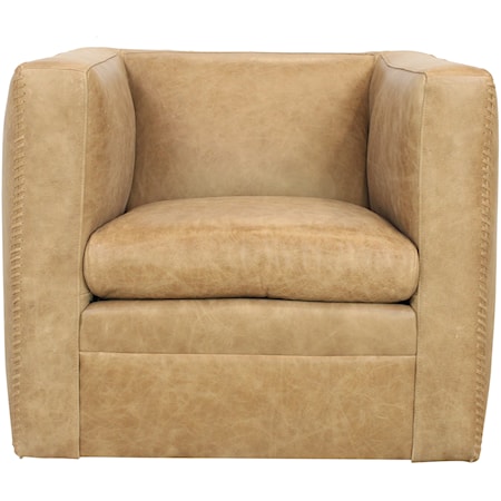 Hudson Leather Swivel Chair