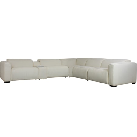 Six piece power sectional