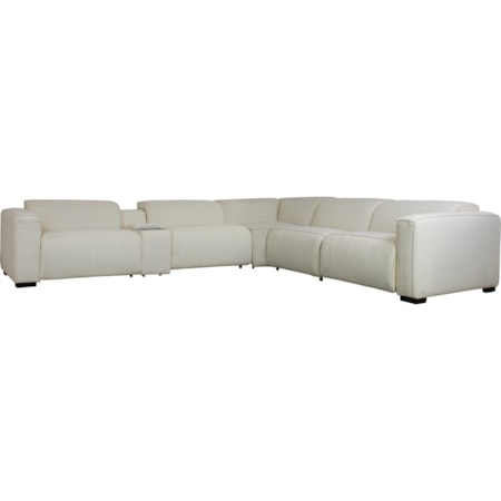 Six piece power sectional