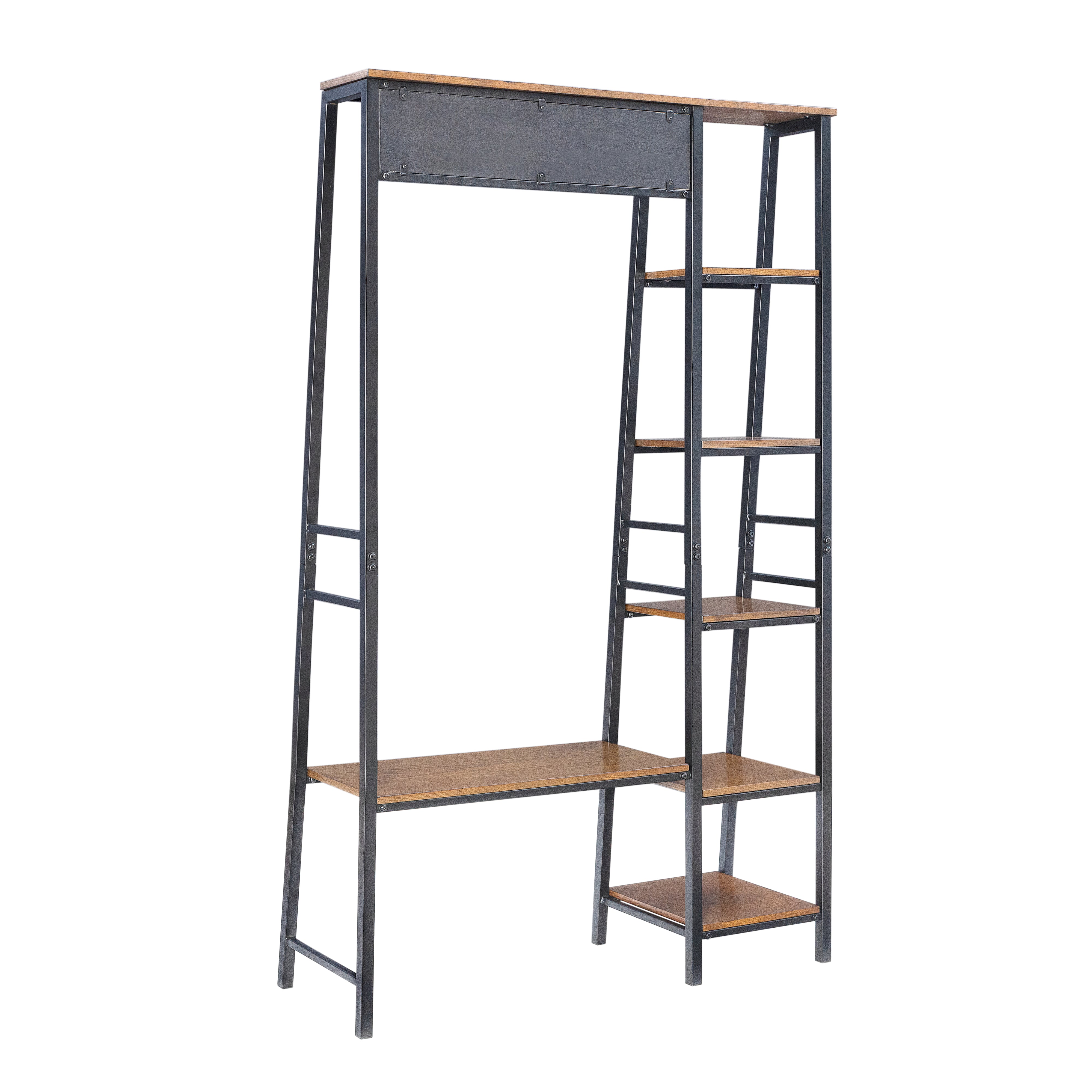 Ash Veneer Hall Tree with Black Frame