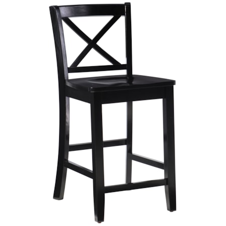 Black X-Back Counter Stool