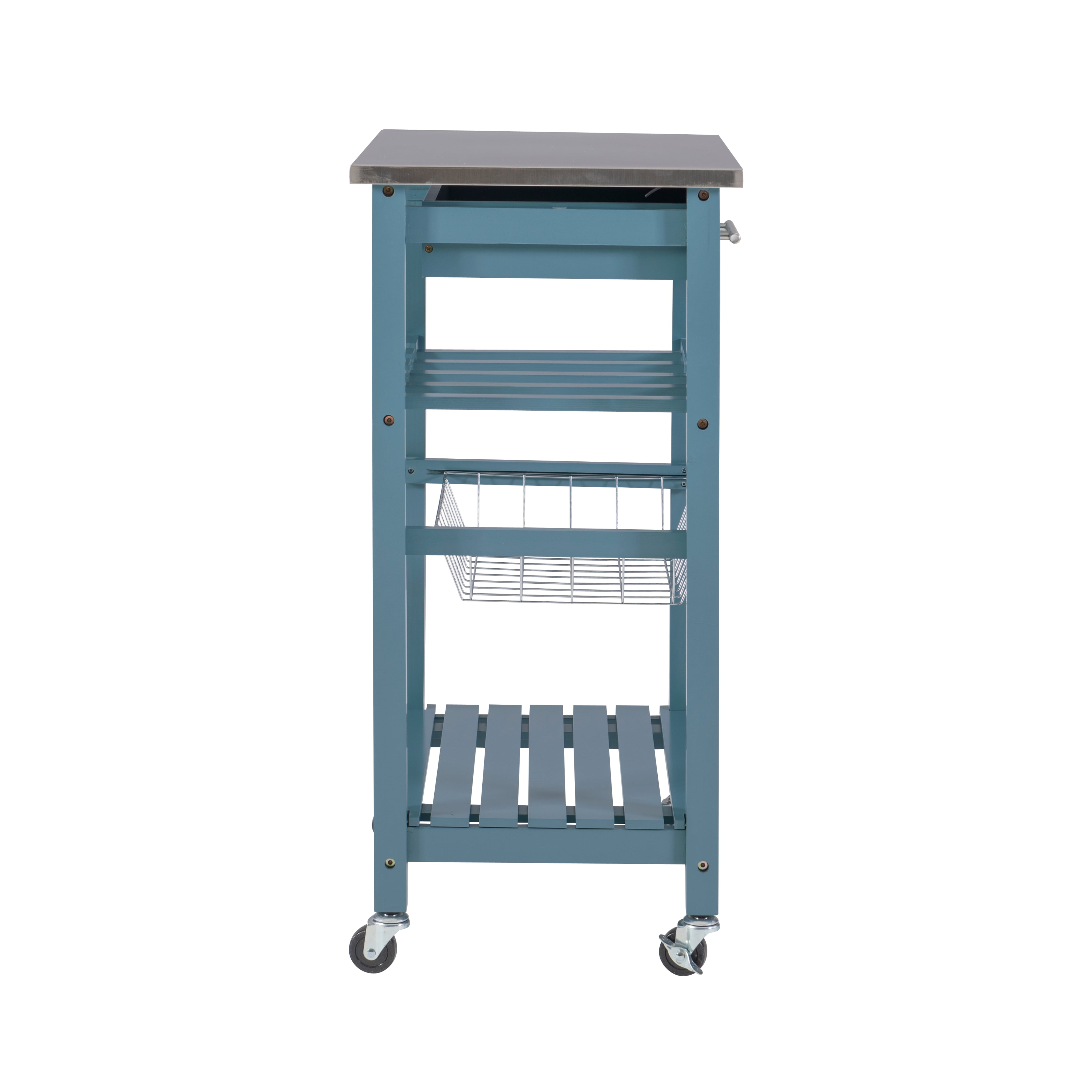 Kitchen Island Blue Stainless Steel Top