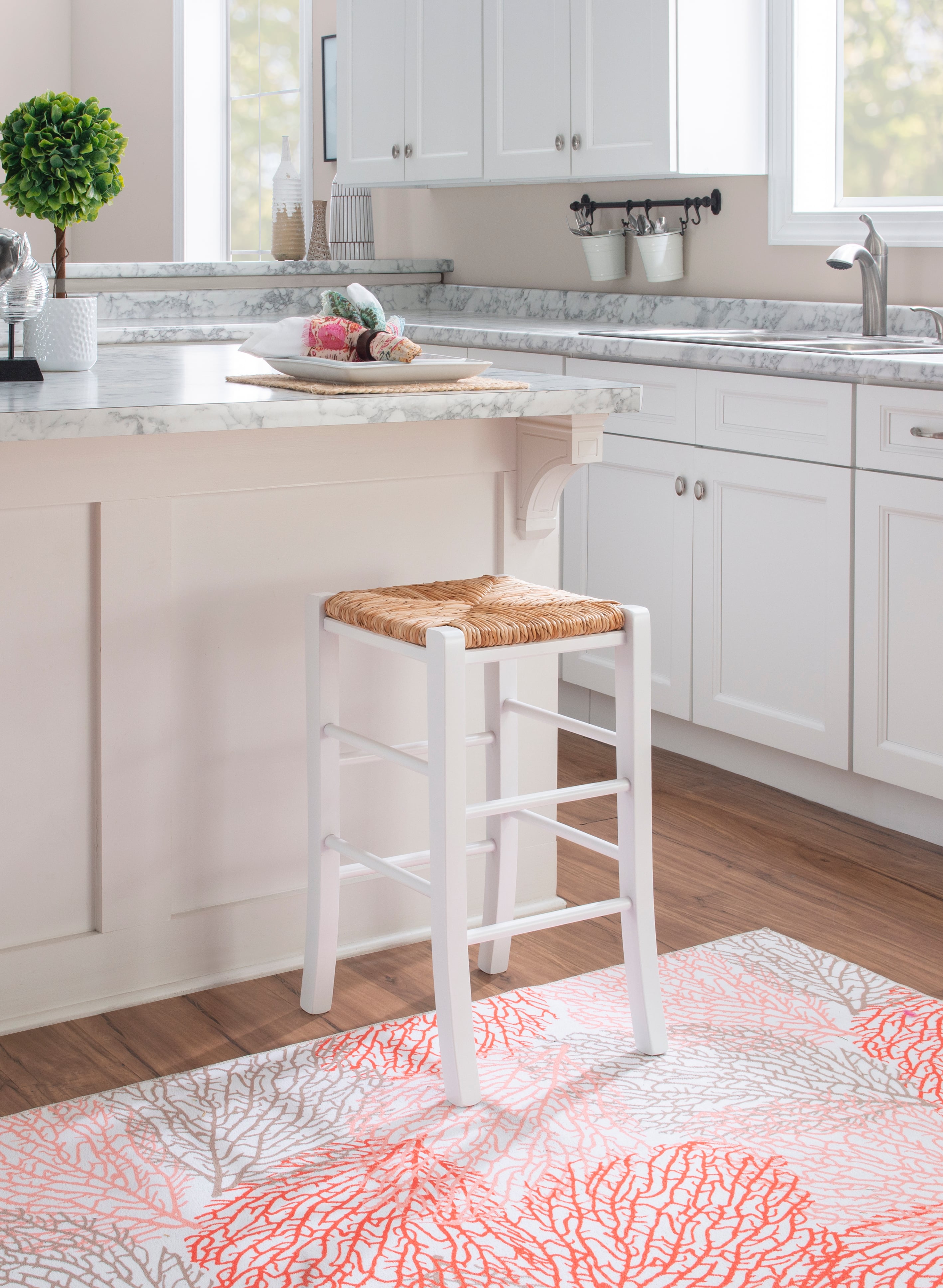 Venezia Backless Counter Stool Wht