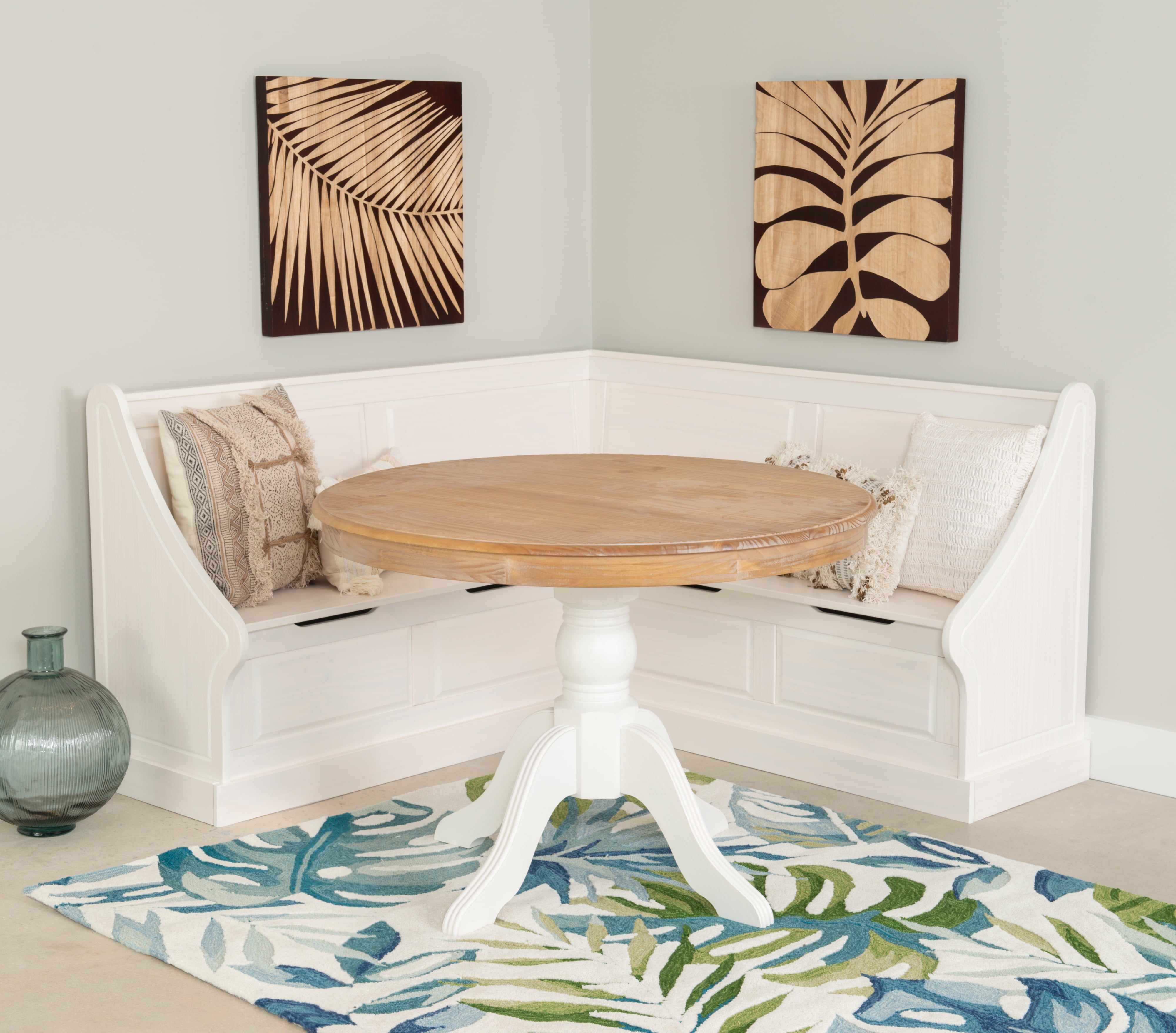 Tobin Corner Breakfast Nook Set, White