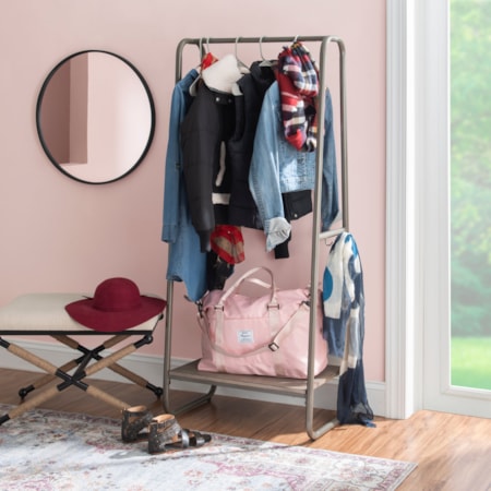 Tall Clothing Rack with Pewter Frame