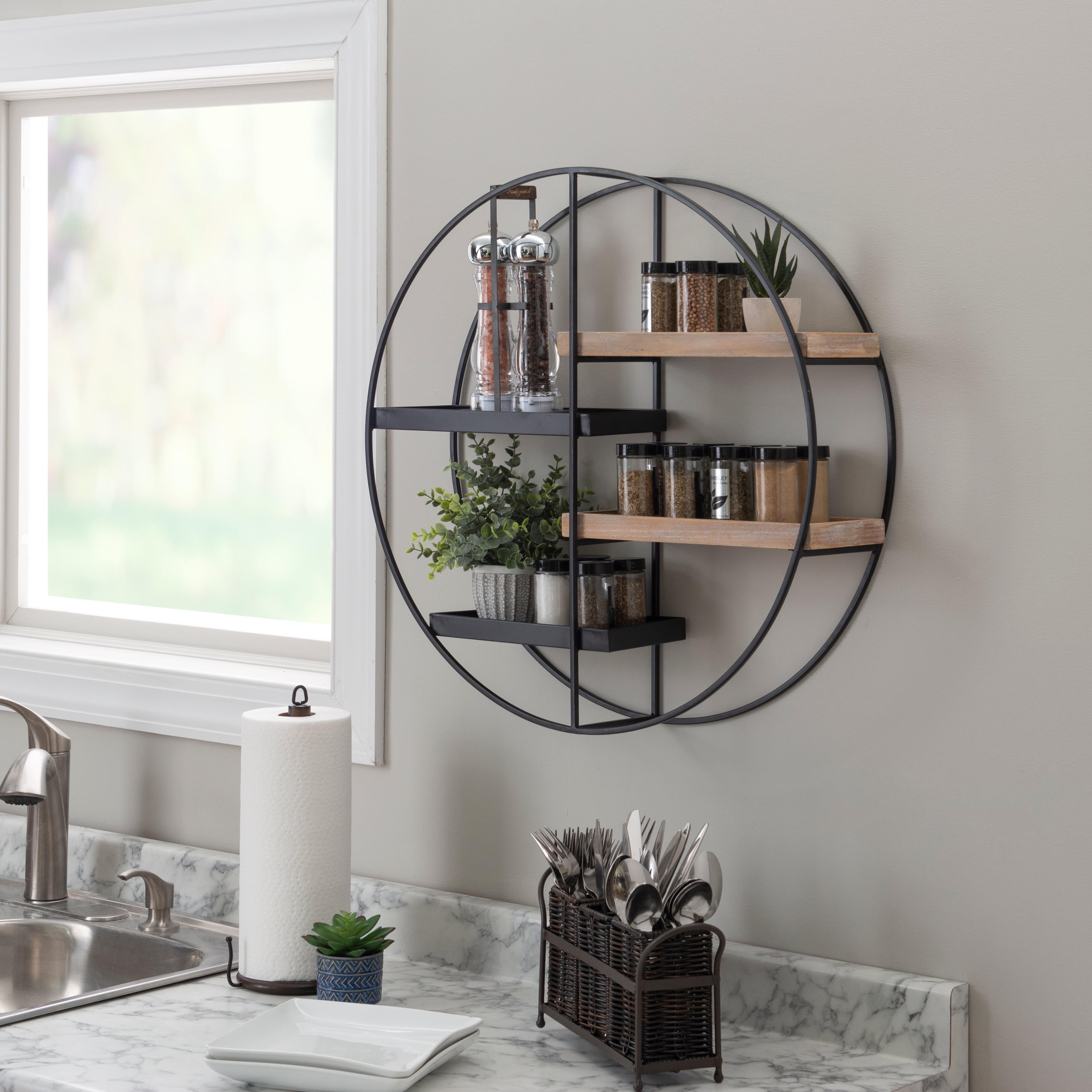 Linon Lindell 4-Shelf Wall Storage