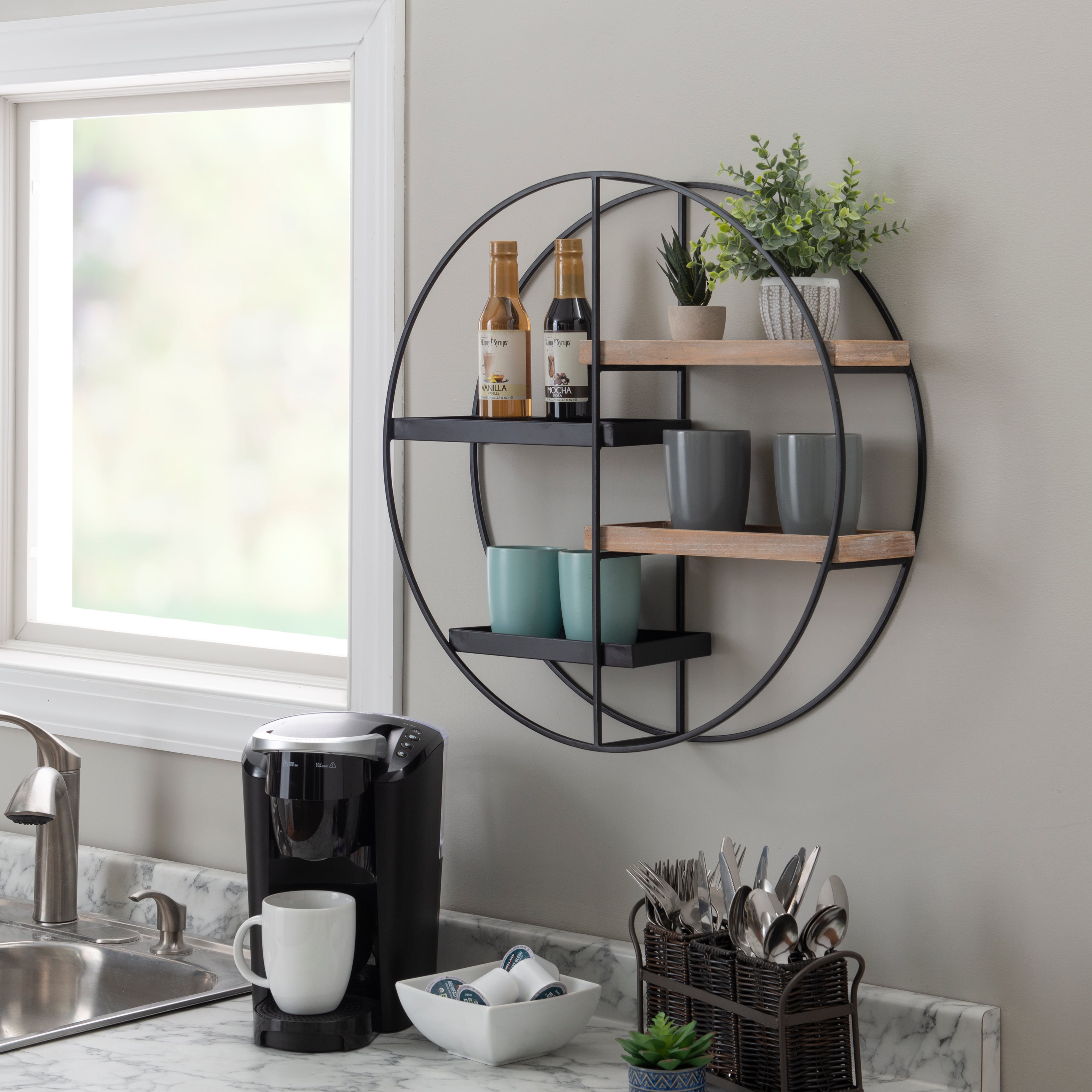 Linon Lindell 4-Shelf Wall Storage