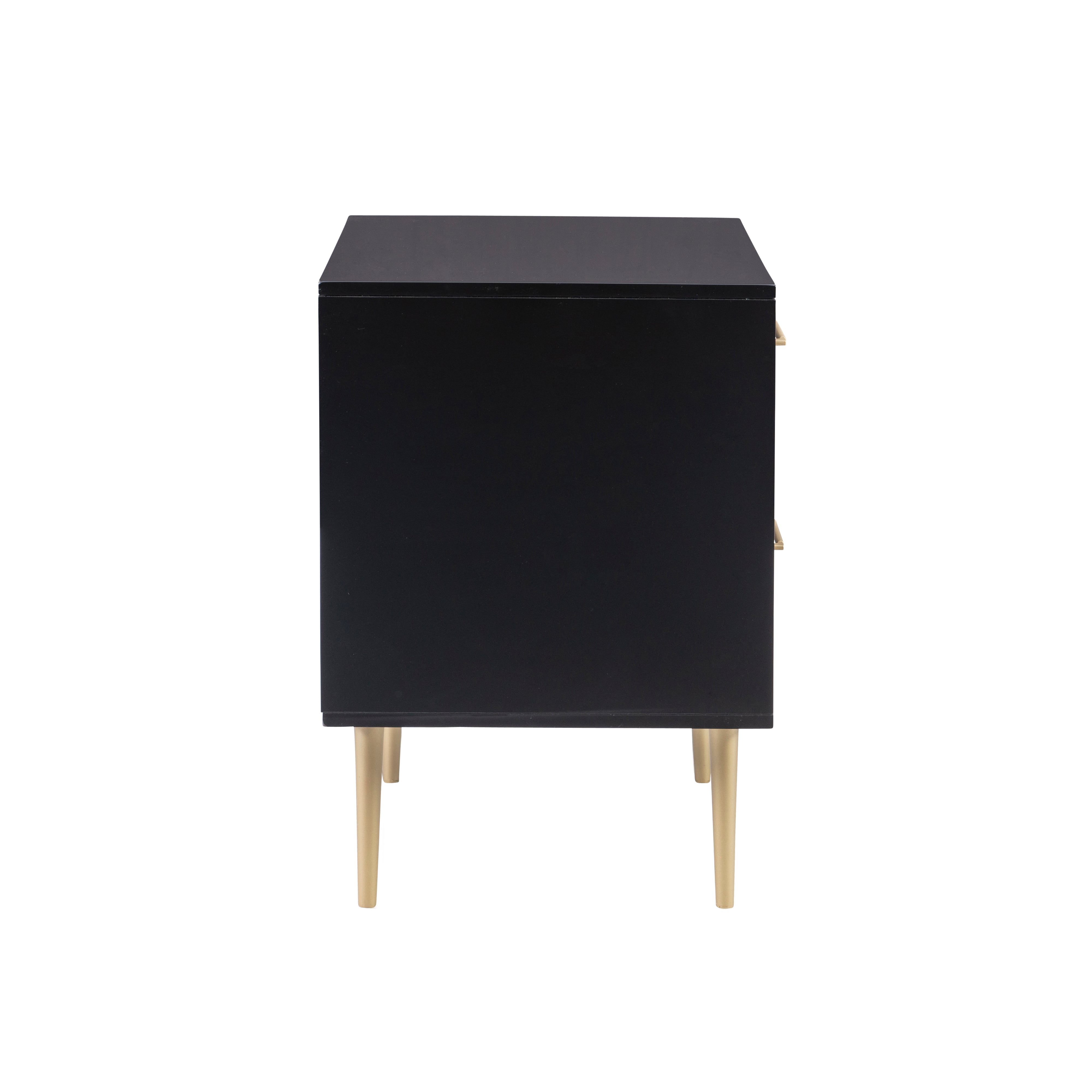 Linon GLORIA Gwyneth Glam Black 2 Drawer Night Stand