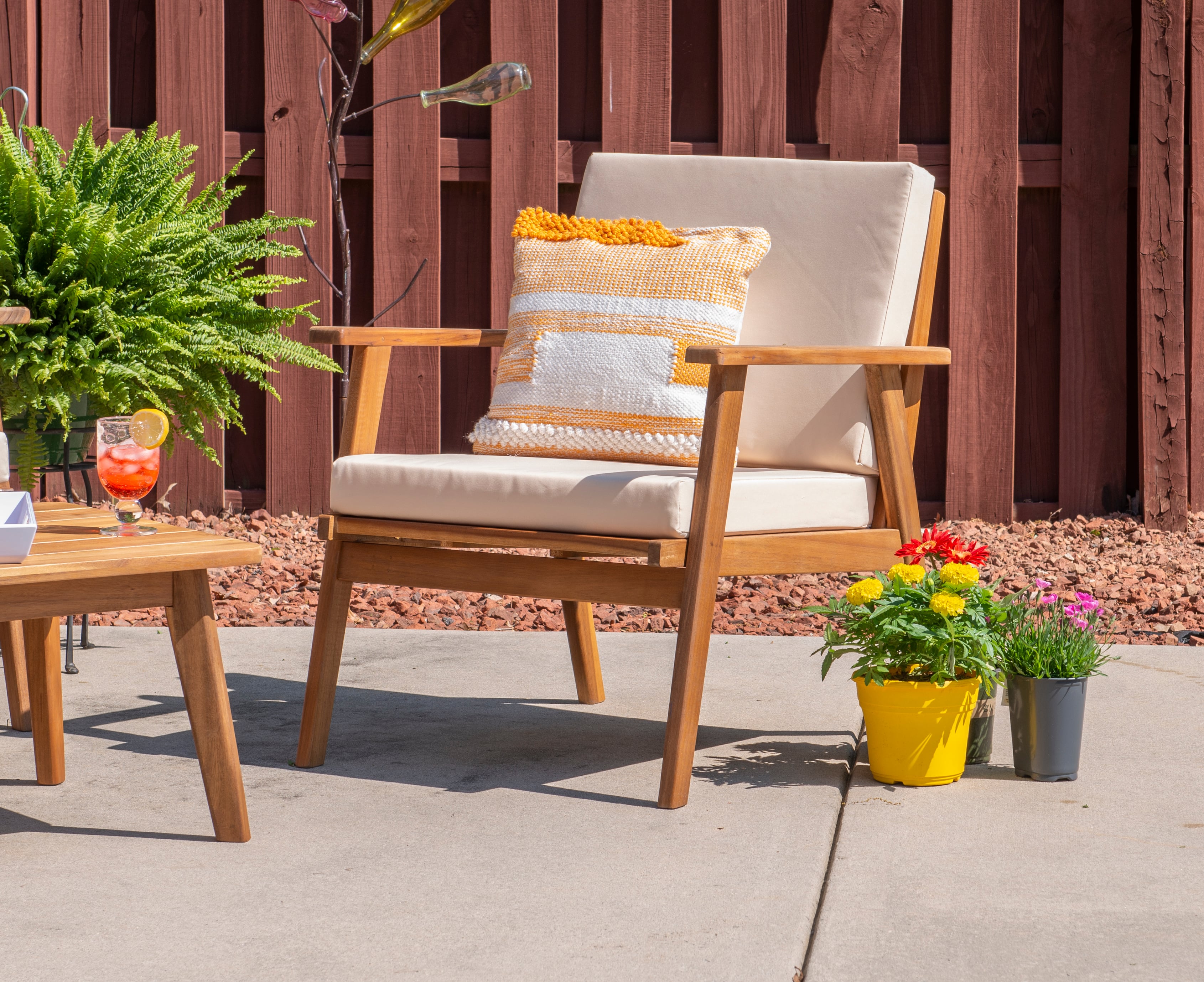 Natural Outdoor Set with Wooden Frame