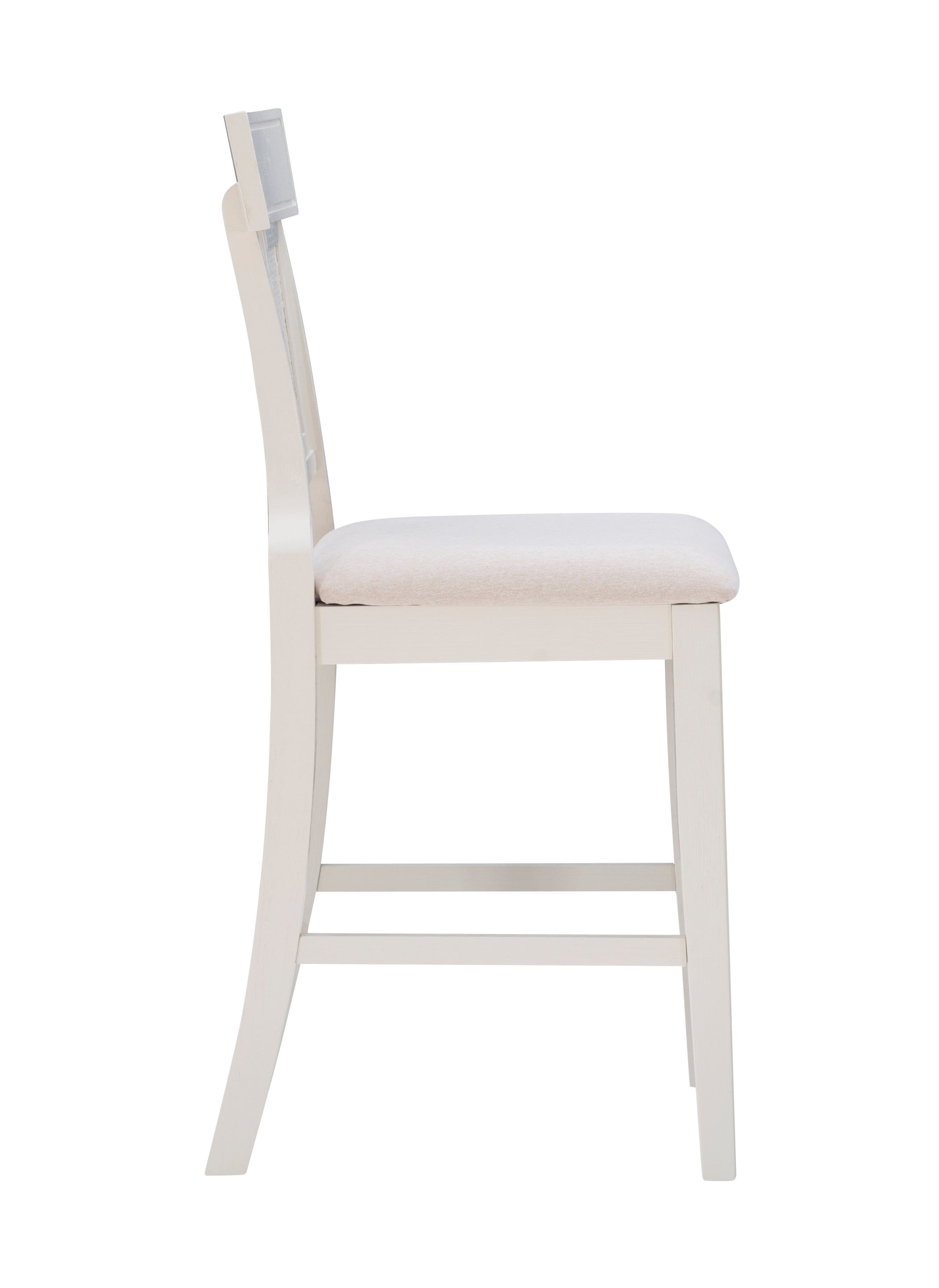 White Upholstered Counter Stool