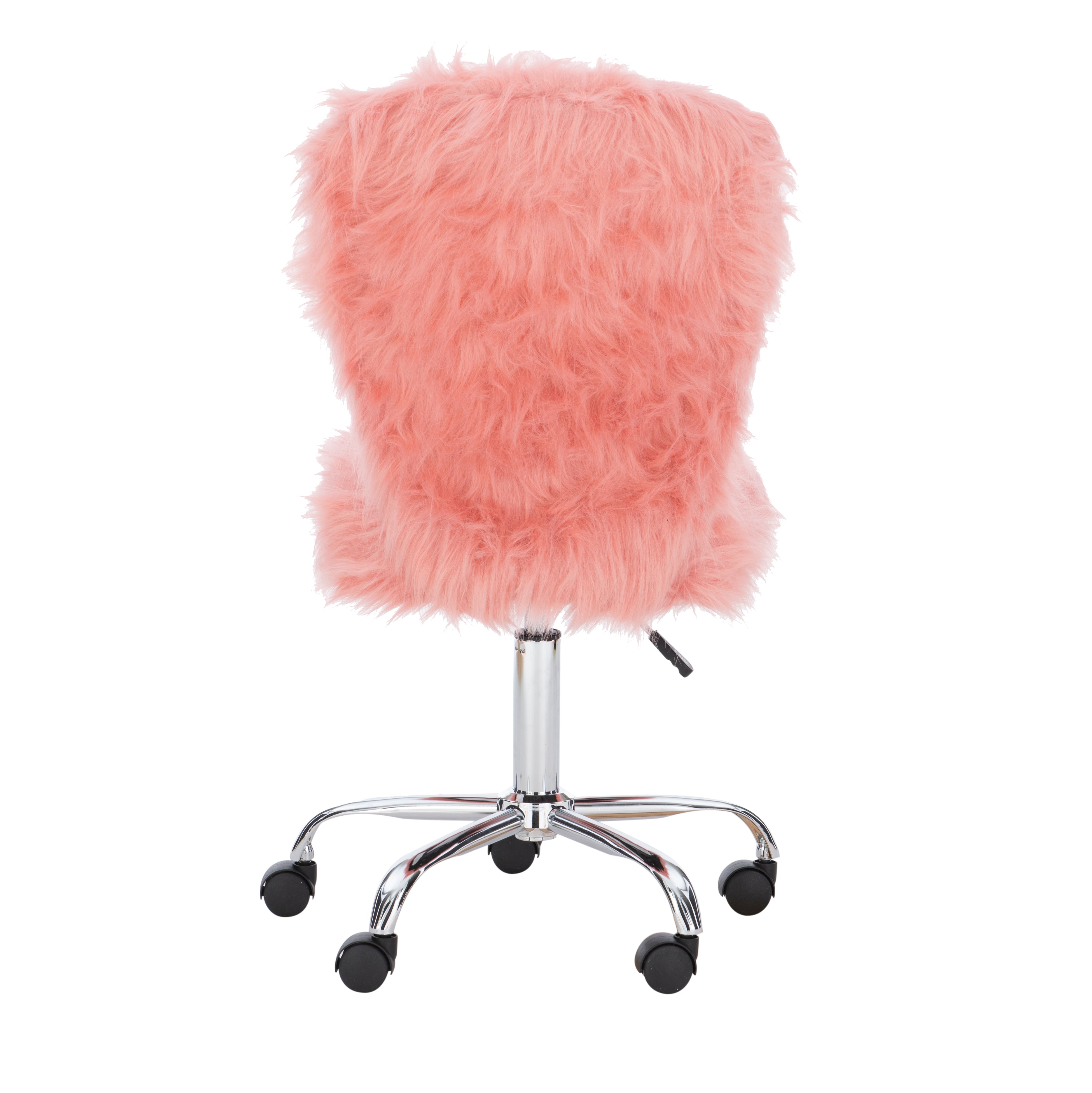 Faux Fur Armless Swivel Office Chair