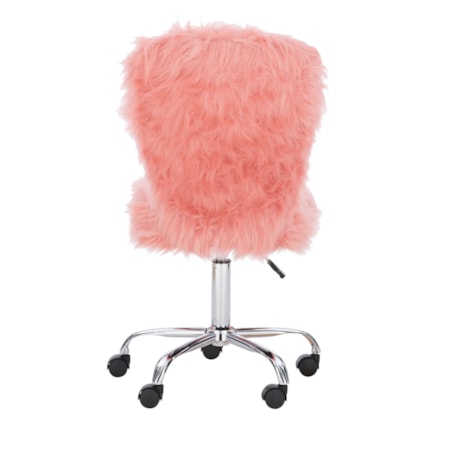 Faux Fur Armless Swivel Office Chair