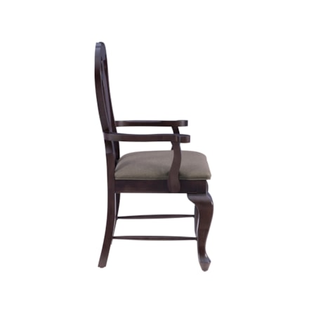 Arm Dining Chair with Upholstered Seat