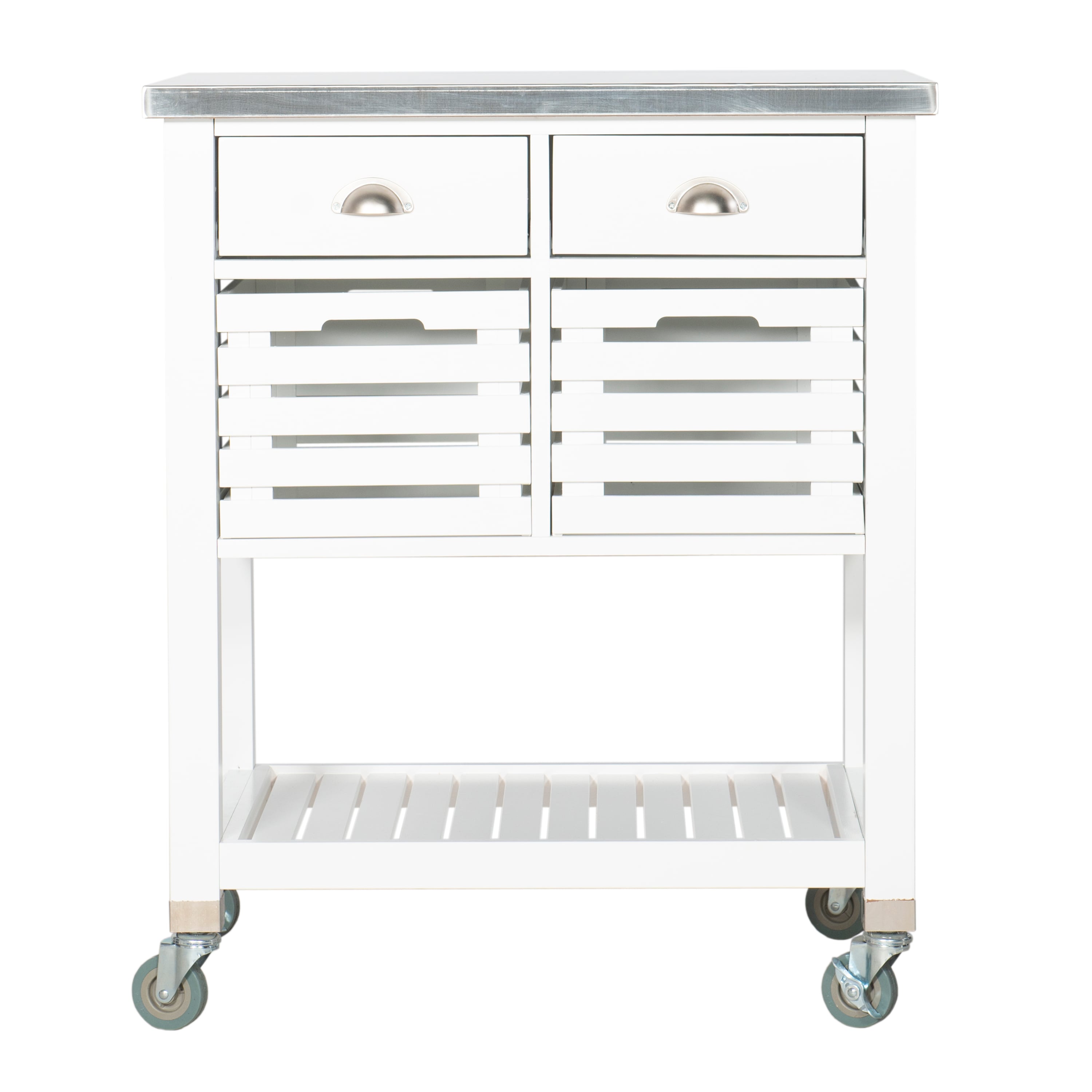 Transitional Wood Kitchen Cart