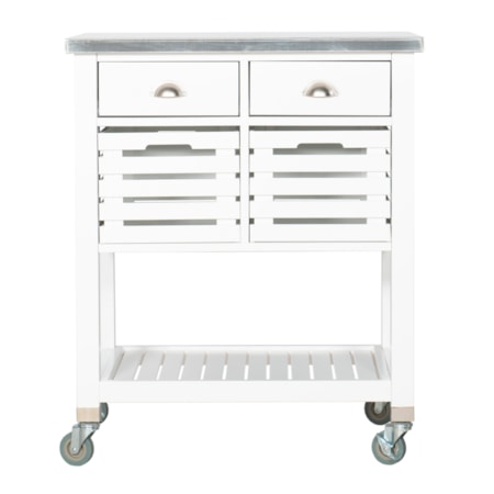 Transitional Wood Kitchen Cart