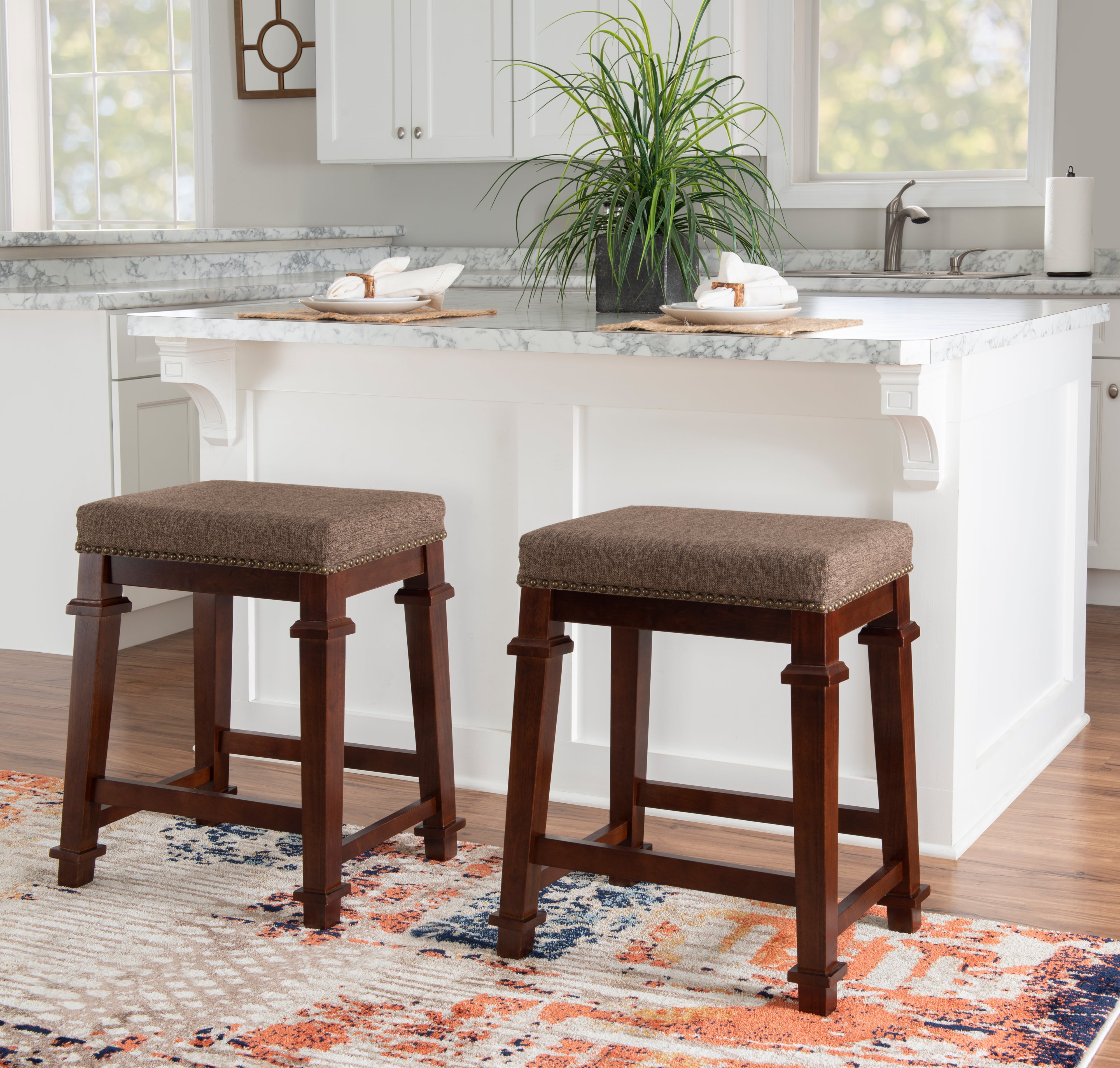 Backless Tweed Counter Stool
