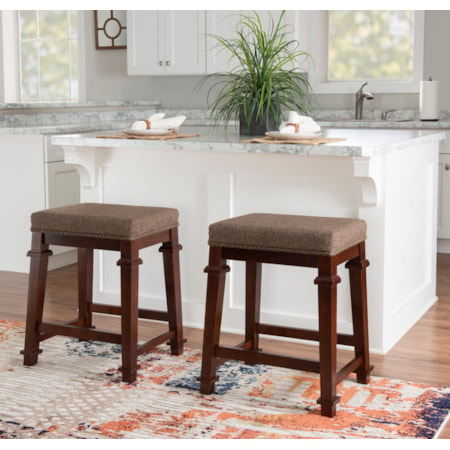 Backless Tweed Counter Stool