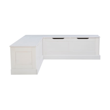 Tobin Backless Corner Nook Set, White