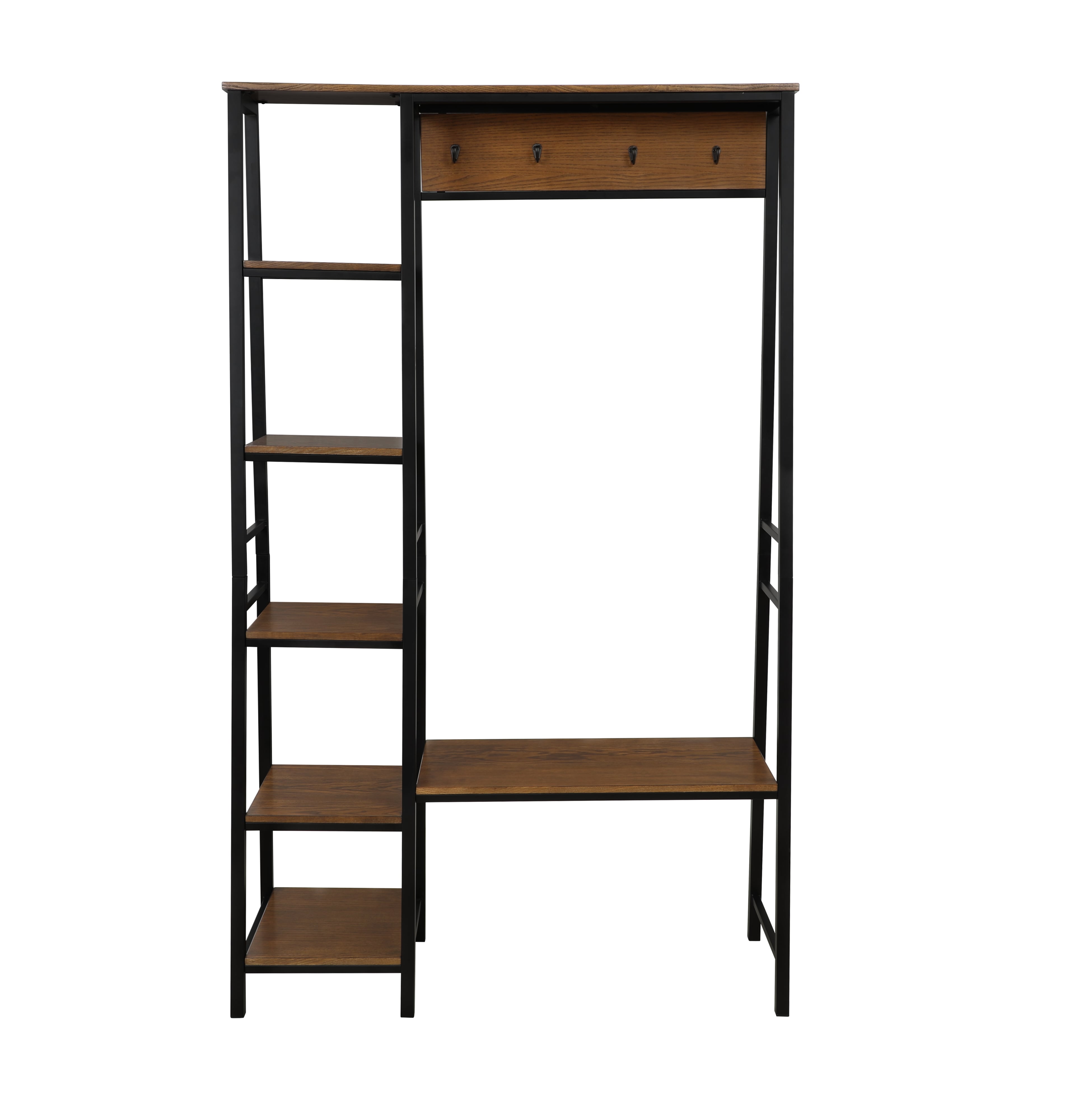 Ash Veneer Hall Tree with Black Frame