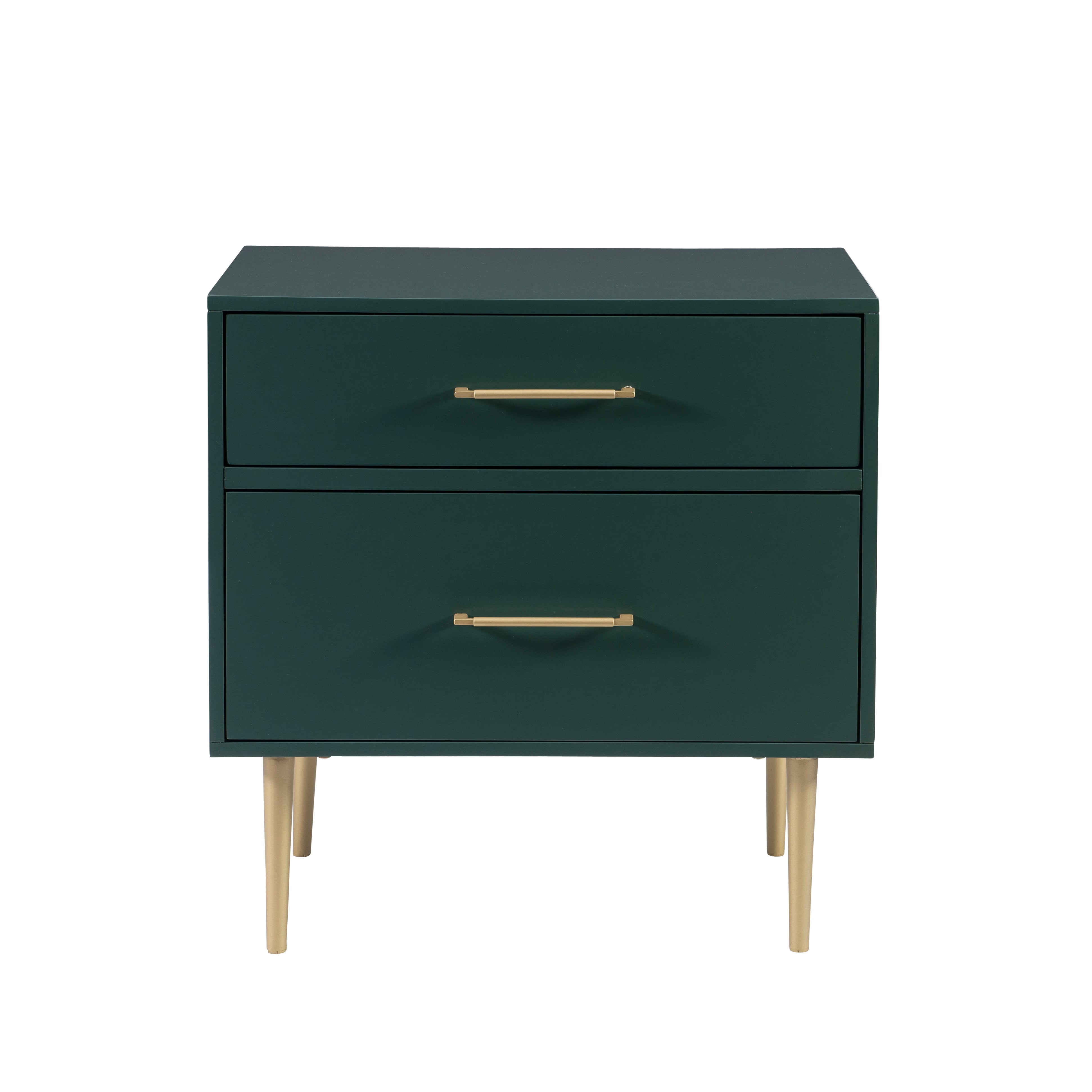 Gwyneth Glam Dark Grn 2 Drwr Night Stand