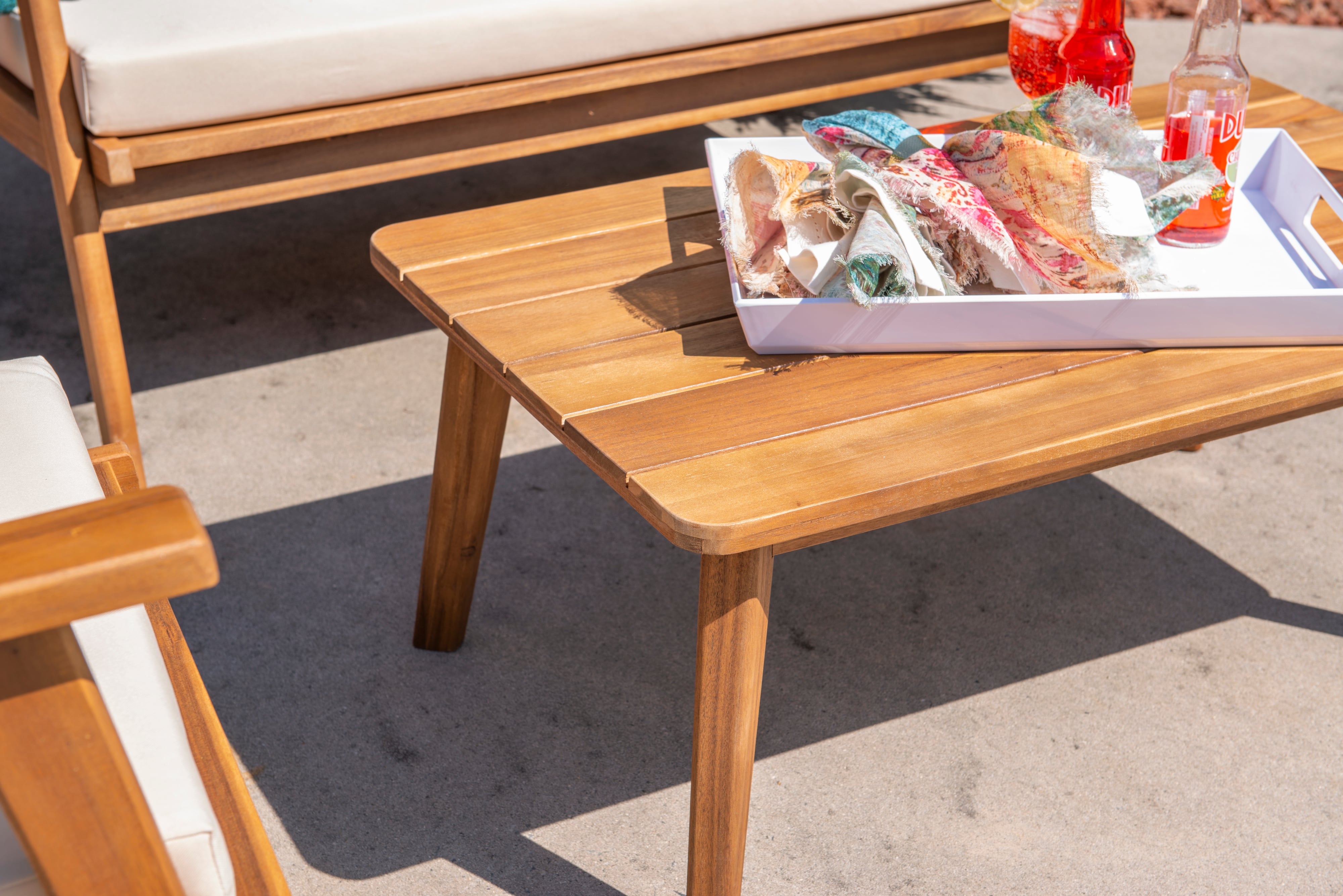 Natural Outdoor Set with Wooden Frame