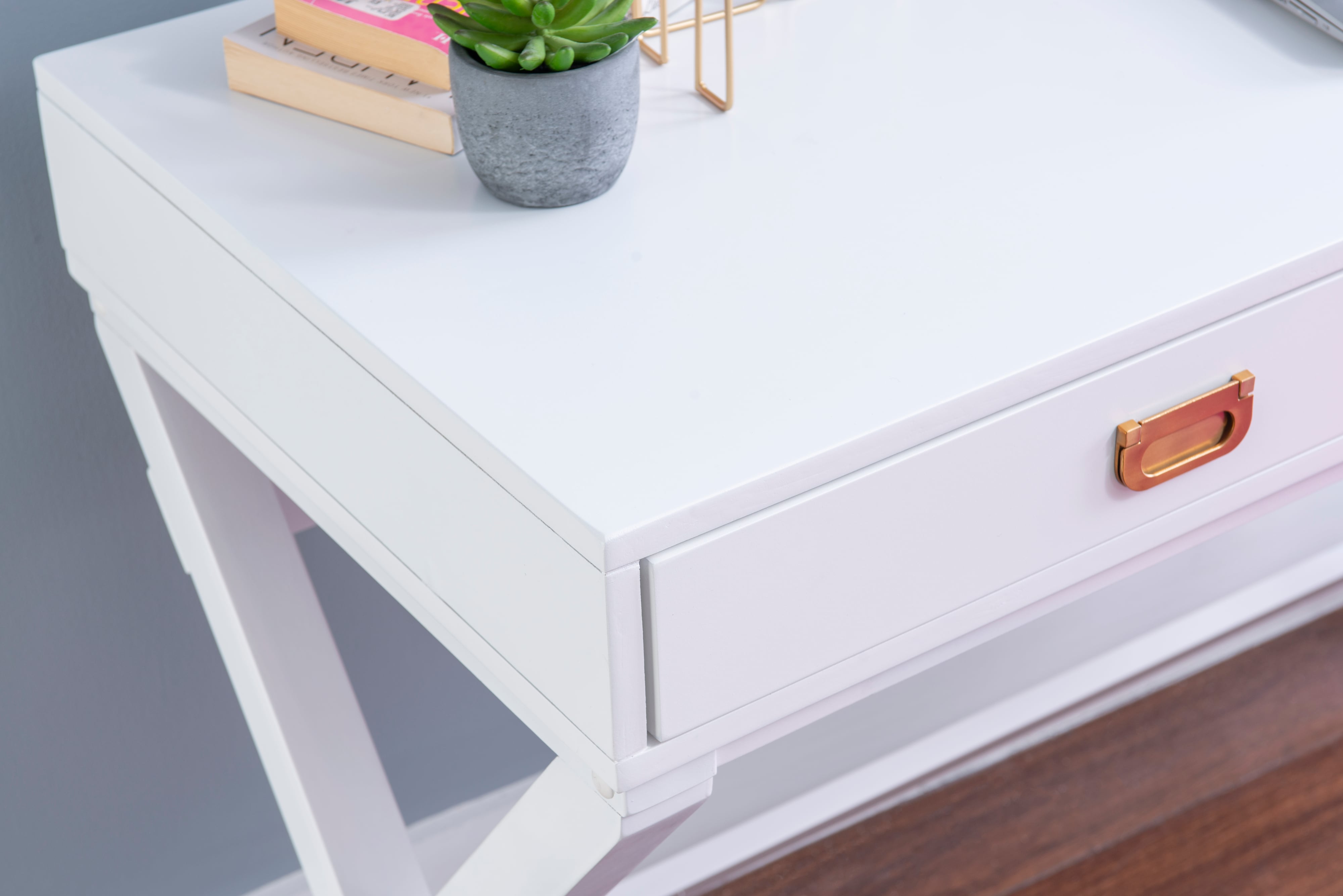 White 2-Drawer Writing Desk