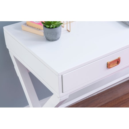 White 2-Drawer Writing Desk