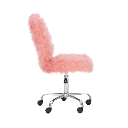 Faux Fur Armless Swivel Office Chair