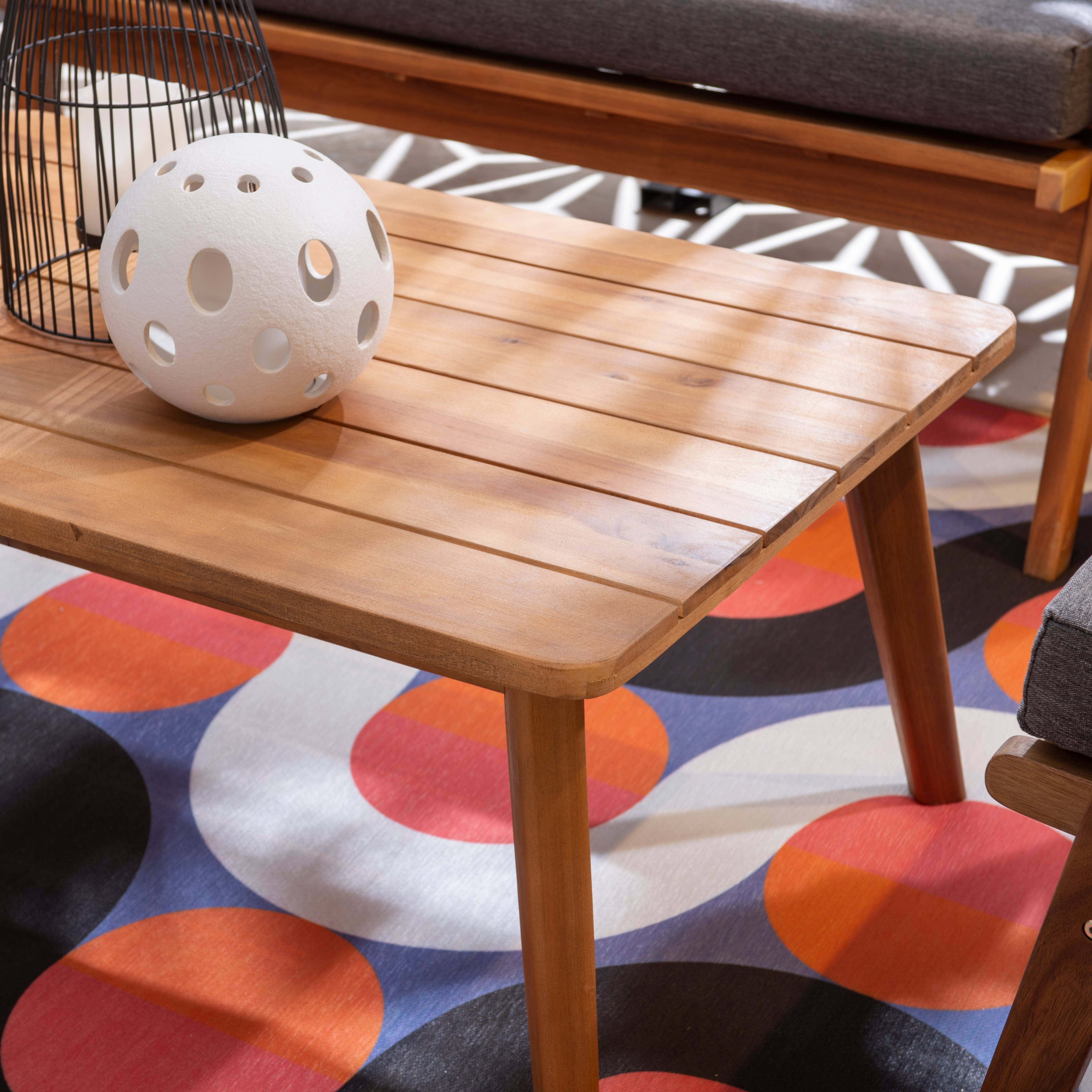 Grey Outdoor Set with Wooden Frame