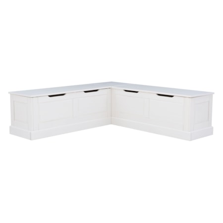 Tobin Backless Corner Nook Set, White