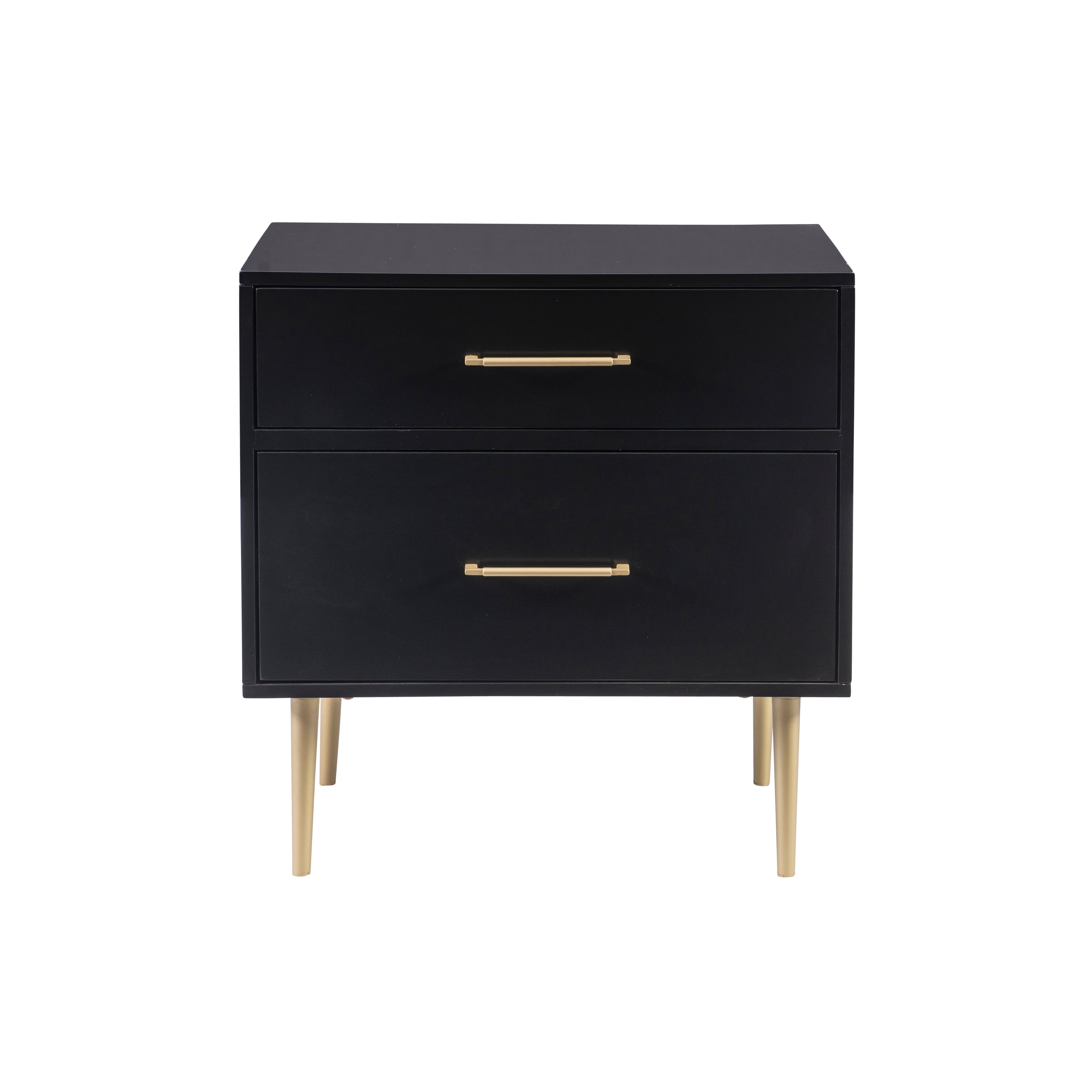 Linon GLORIA Gwyneth Glam Black 2 Drawer Night Stand