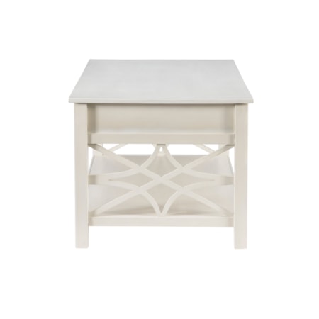 White Lift-Top Coffee Table with Storage