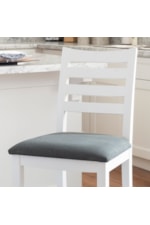 Linon FLYNN Transitional White Counter Stool with Upholstered Seat