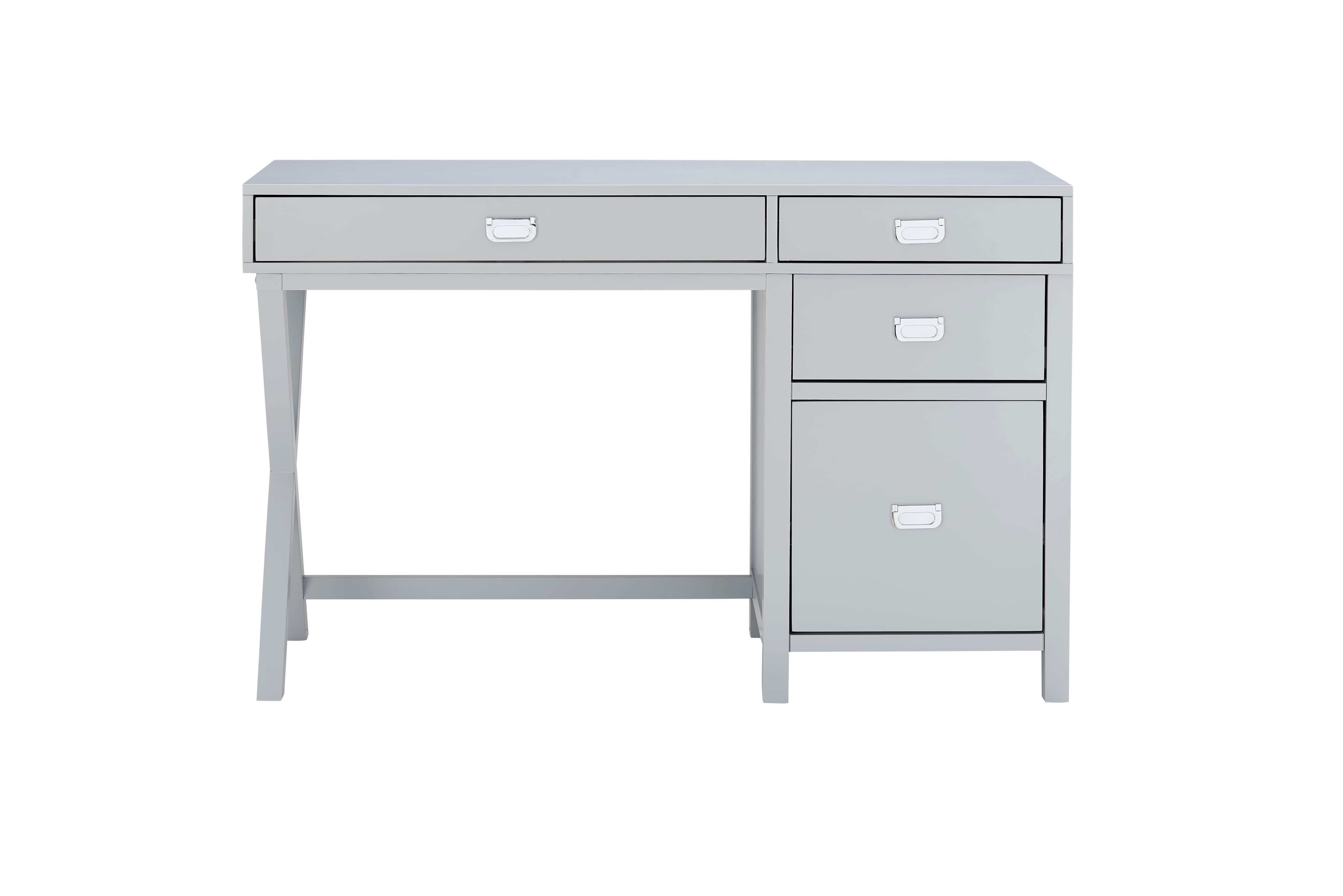 Gray 4-Drawer Side Storage Desk