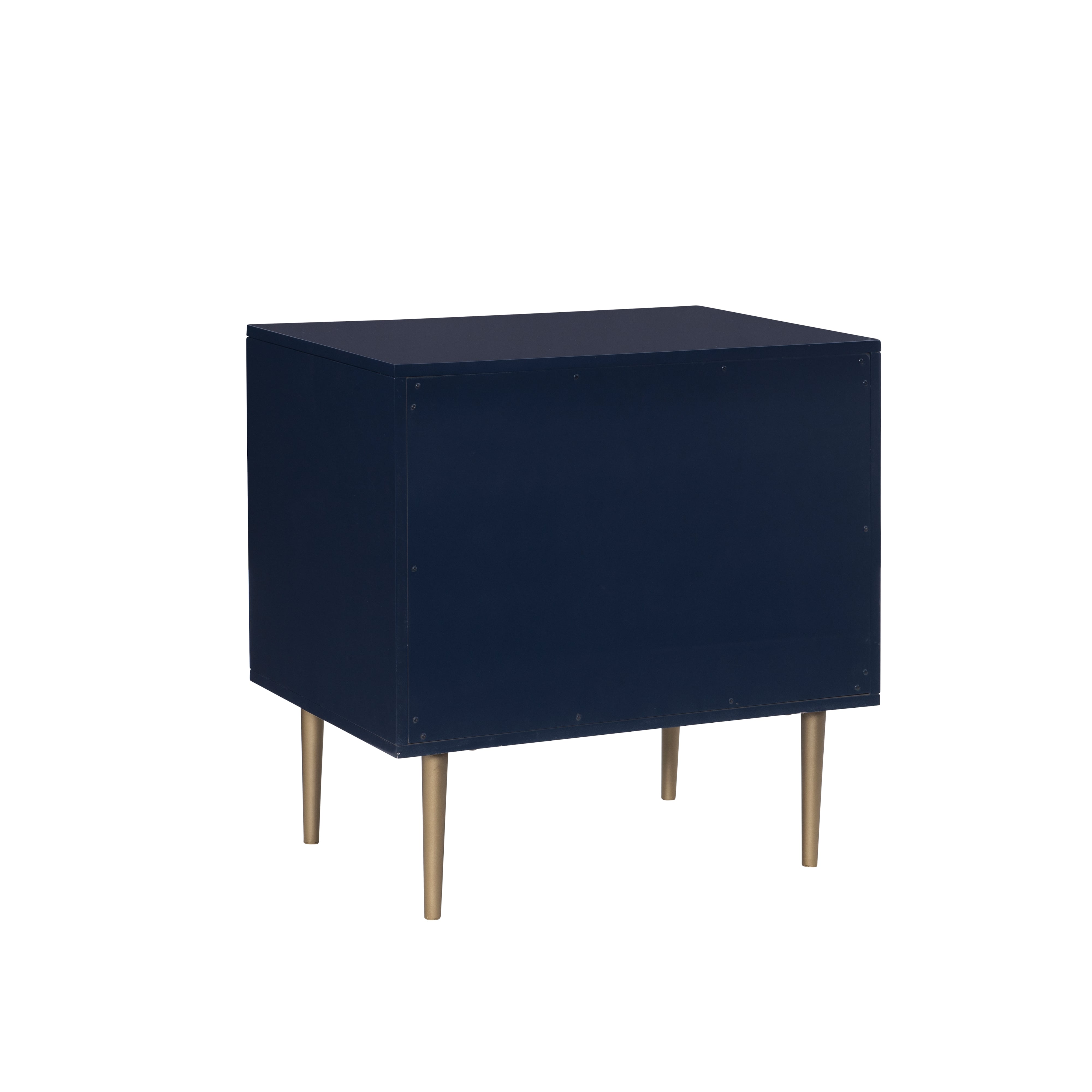 Gwyneth Glam Navy 2 Drawer Night Stand