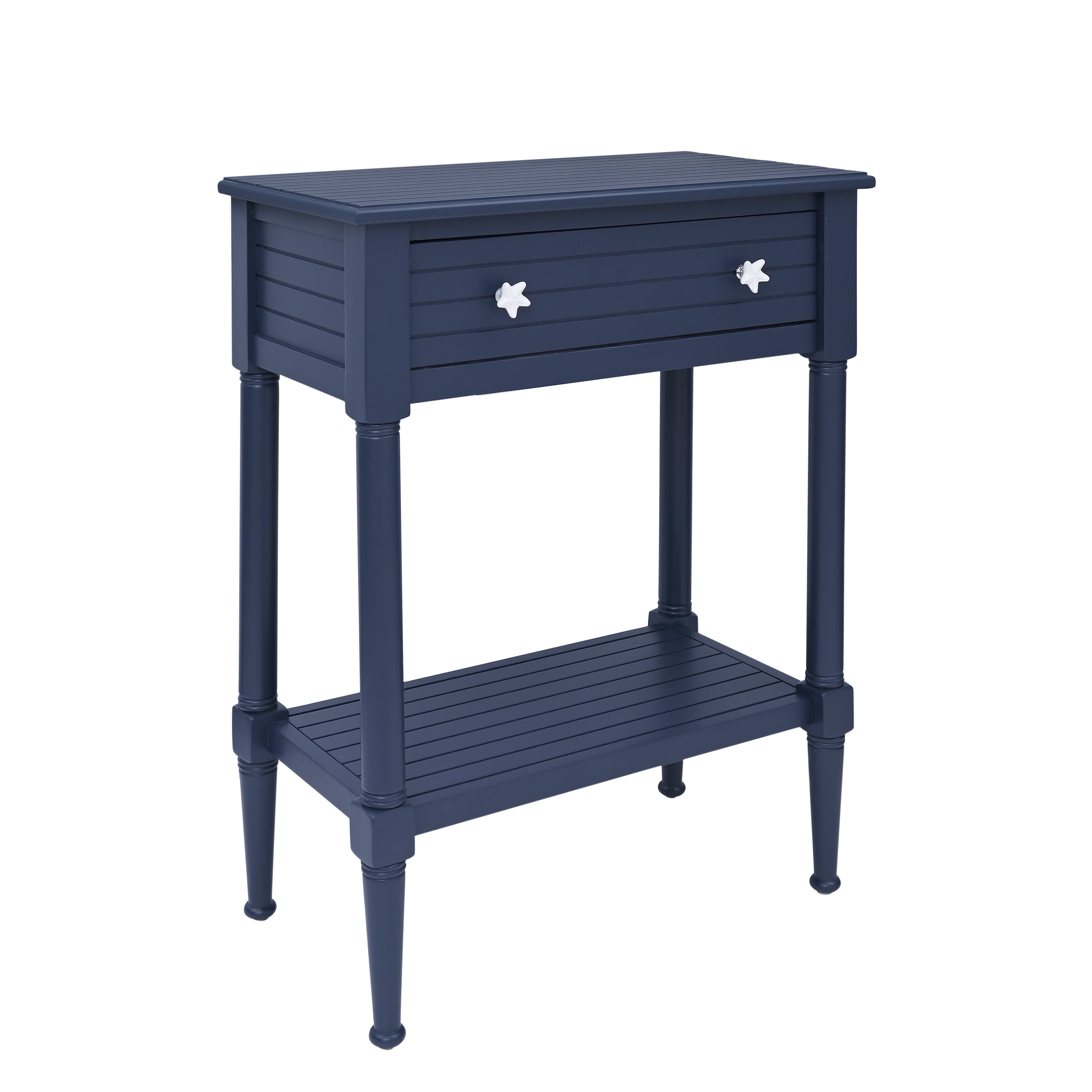 Navy Blue Accent Table with Storage