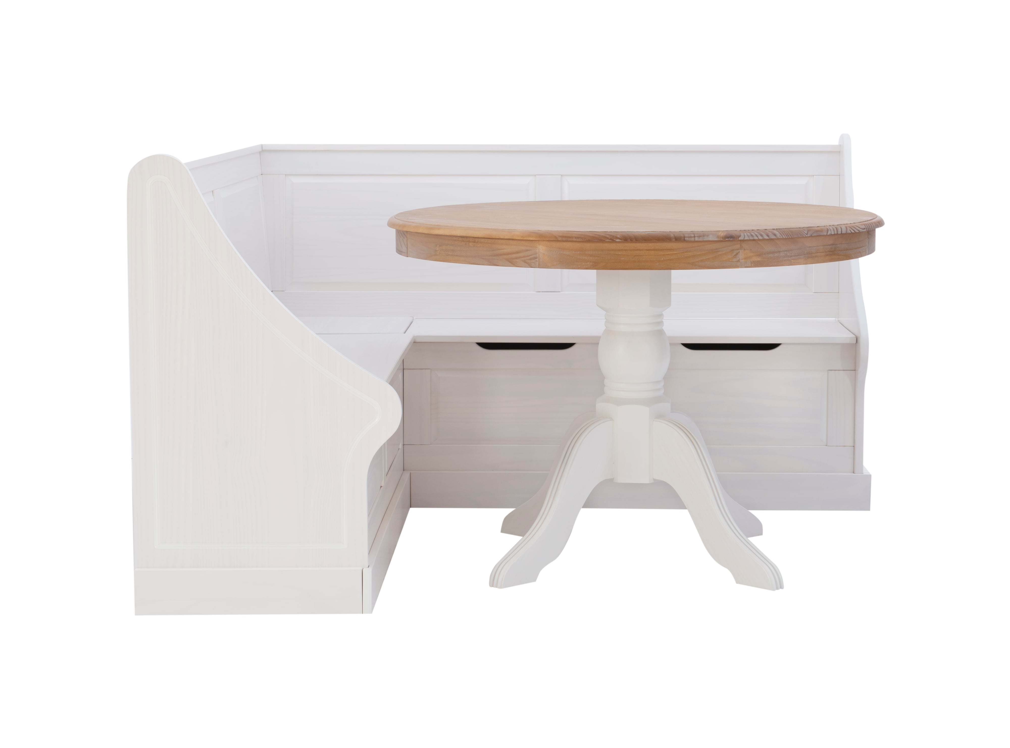 Tobin Corner Breakfast Nook Set, White