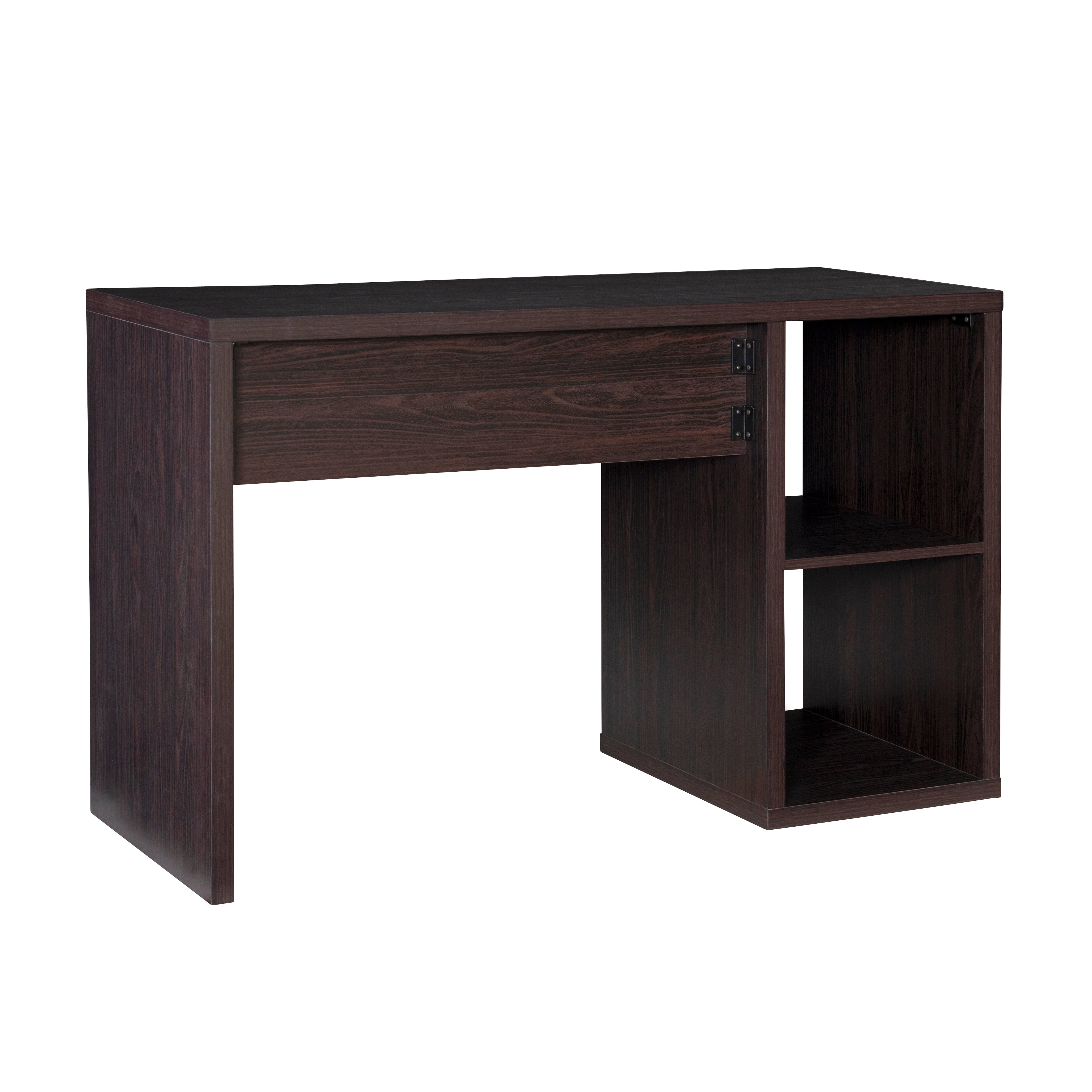 Espresso Desk with Shelving