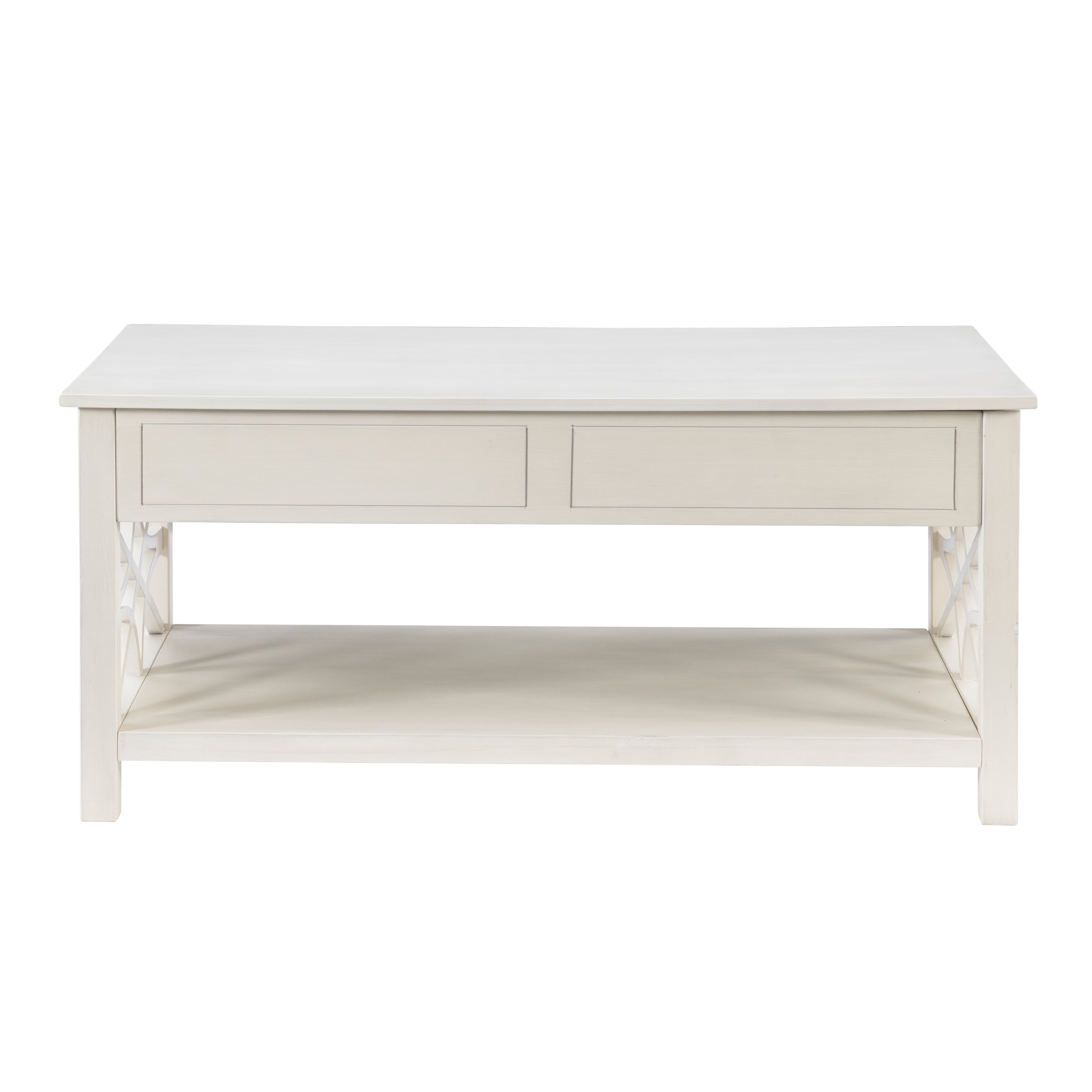 White Lift-Top Coffee Table with Storage