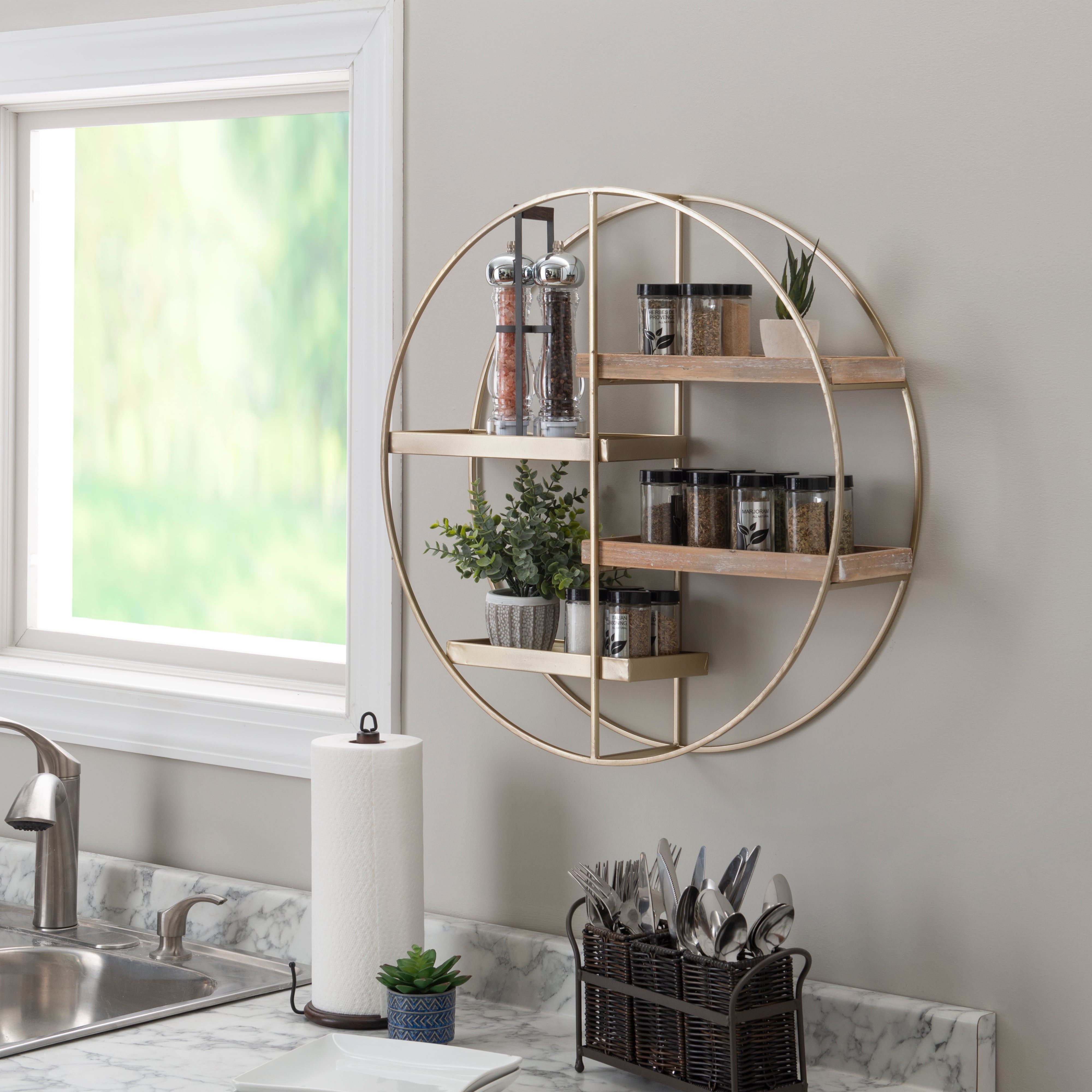 Linon Lindell 4-Shelf Wall Storage