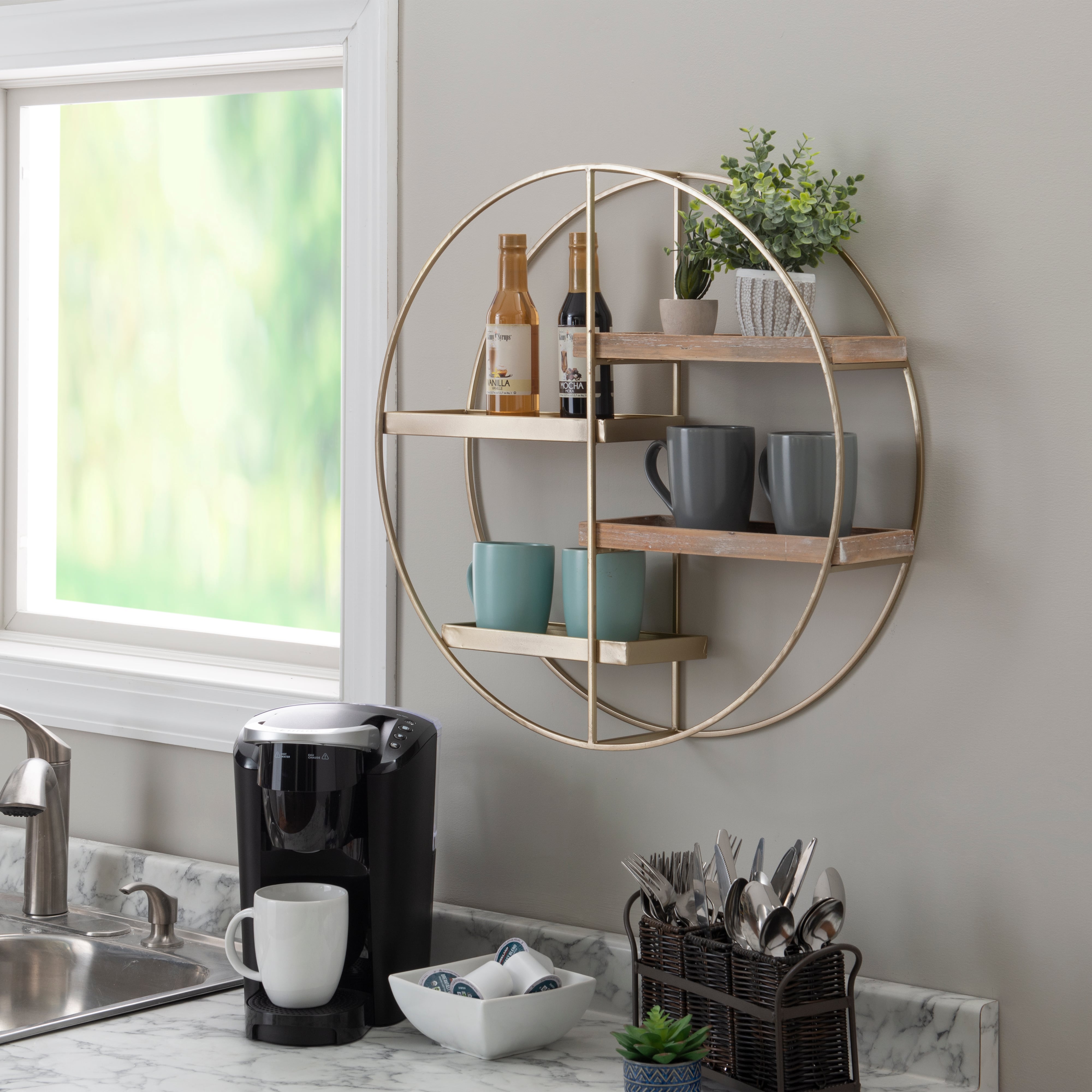 Linon Lindell 4-Shelf Wall Storage