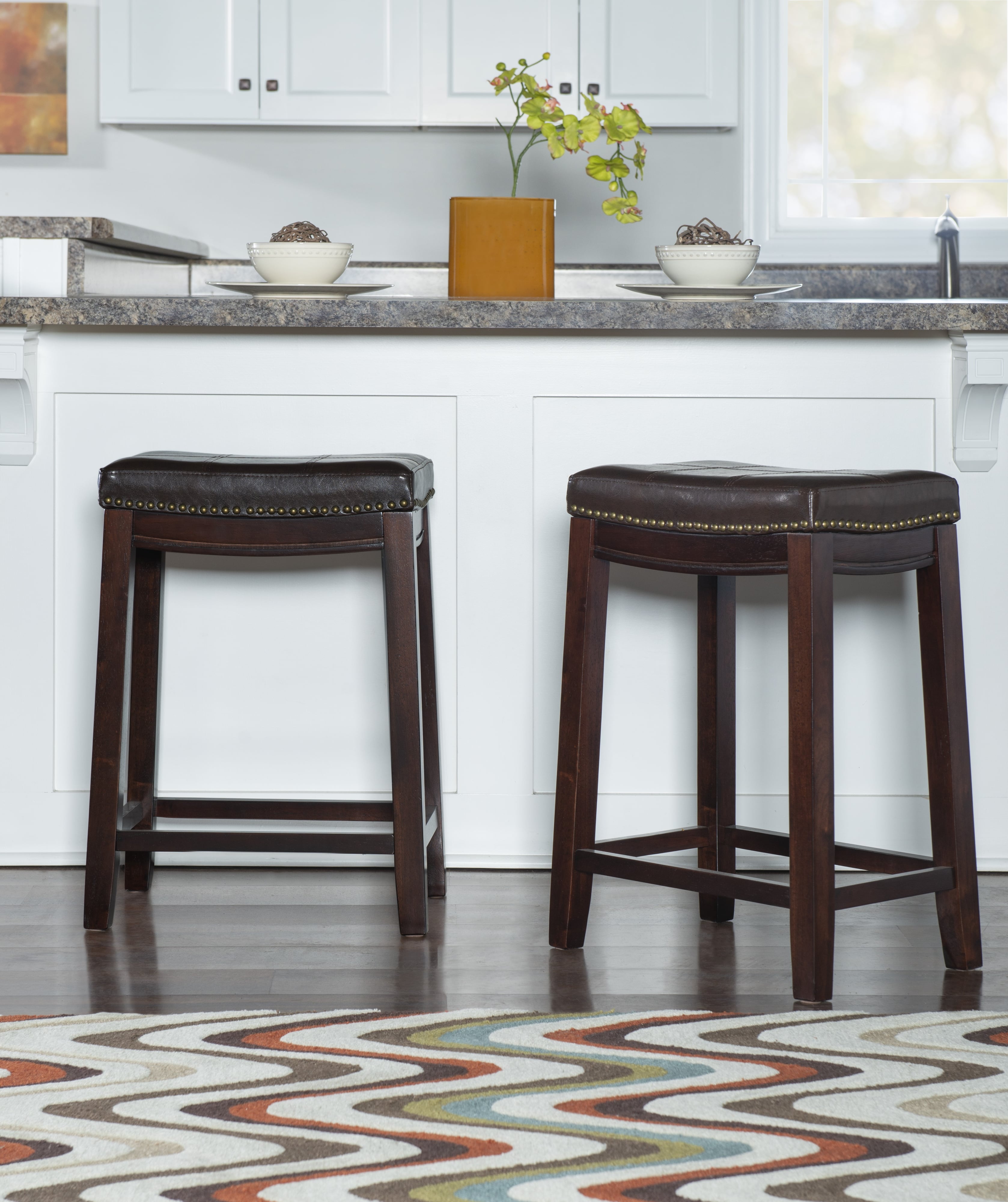 Linon Claridge Upholstered Counter Stool