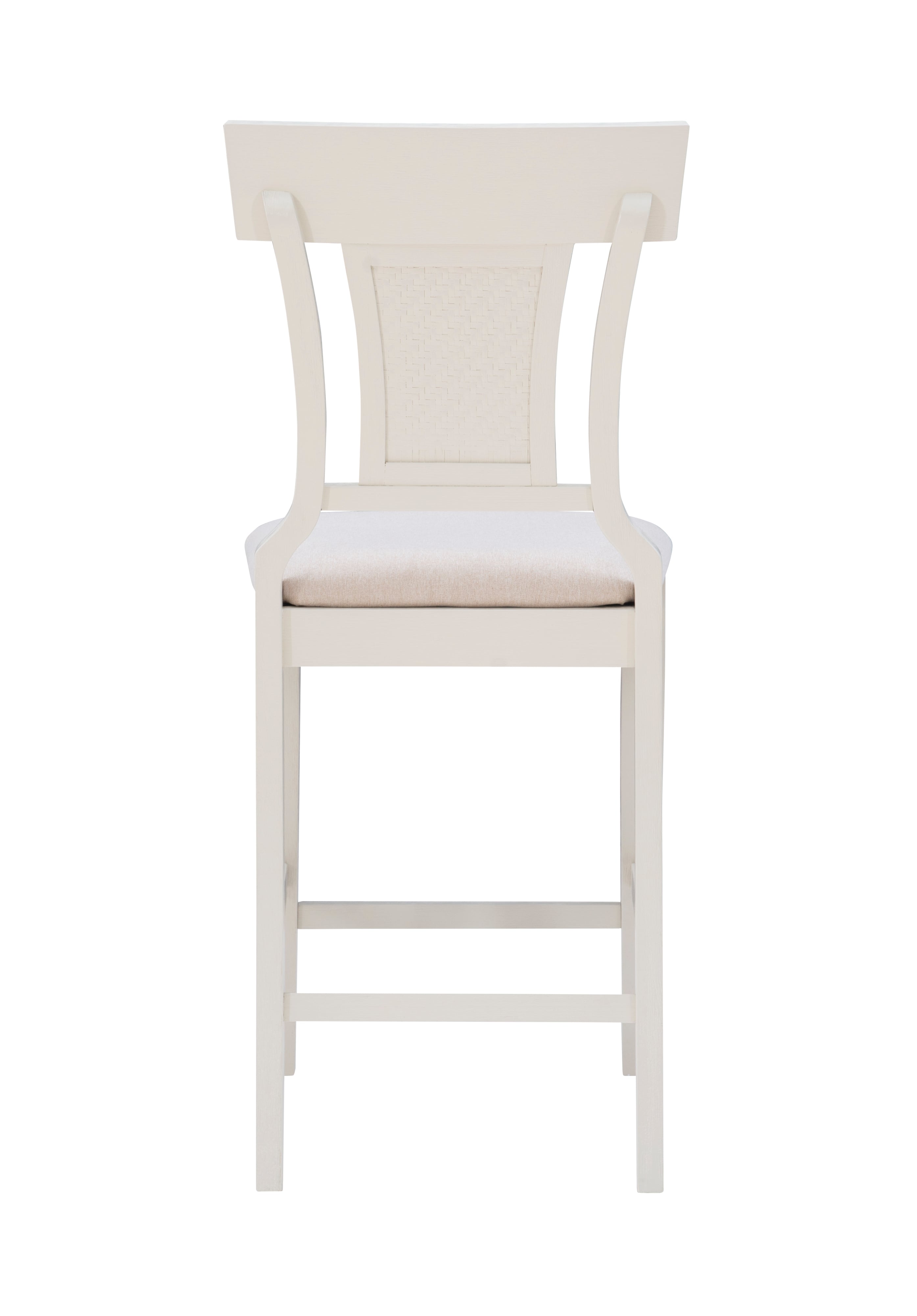 White Upholstered Counter Stool