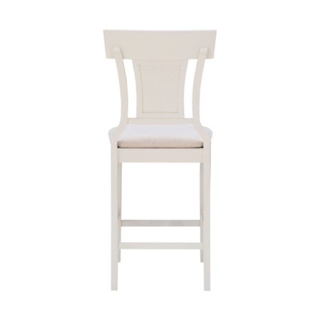 White Upholstered Counter Stool